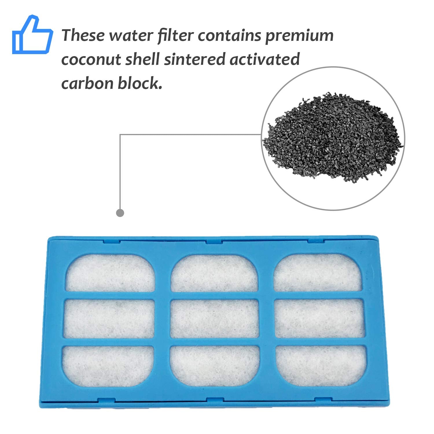Filtro de fuente de agua para gatos, paquete de 12 compatibles con cartuchos de repuesto para mascotas Cat Dog Mate