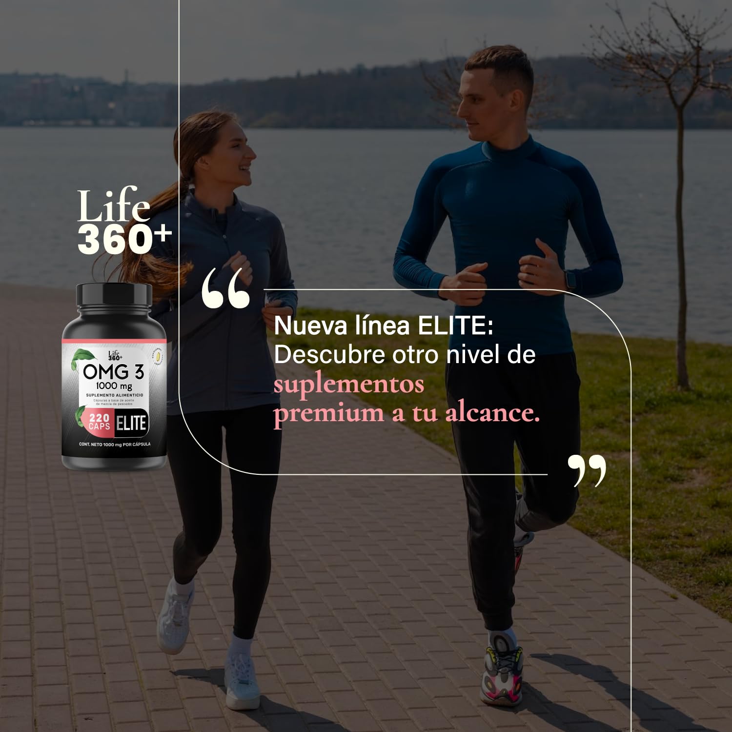 LIFE 360+ Omega 3 Aceite puro de salmón con 1000mg | 220 Cápsulas | Aceite de Salmón, Anchoa, Linaza, Cártamo, Mackerel Alto (con EPA y DHA, Omega 6 y Omega 9) | Suplemento Alimenticio OMG 3 | 220 Cápsulas por Envase