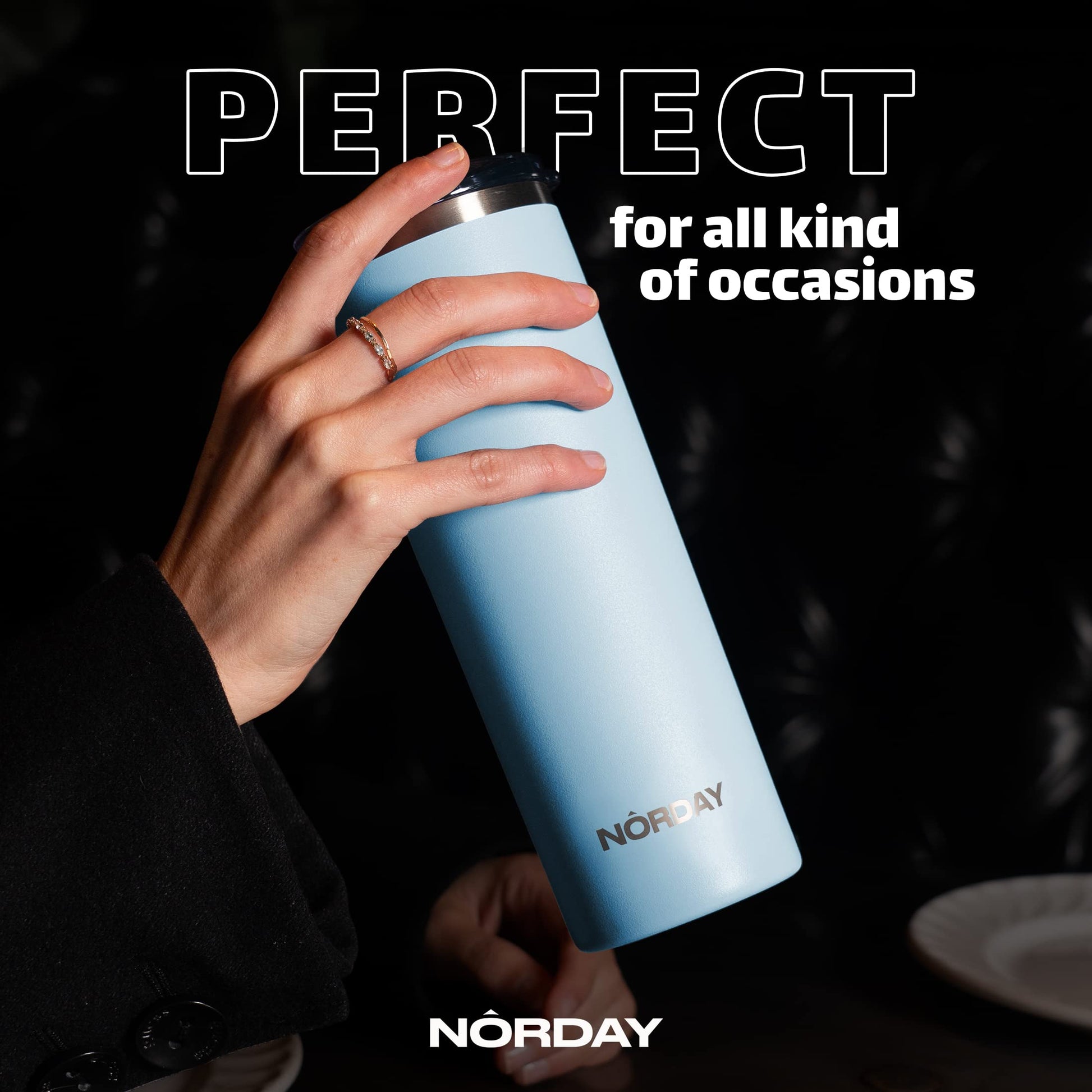 Vaso Térmico Norday Acero Inoxidable Sky 22 oz Doble Pared Antiderrame para Viaje