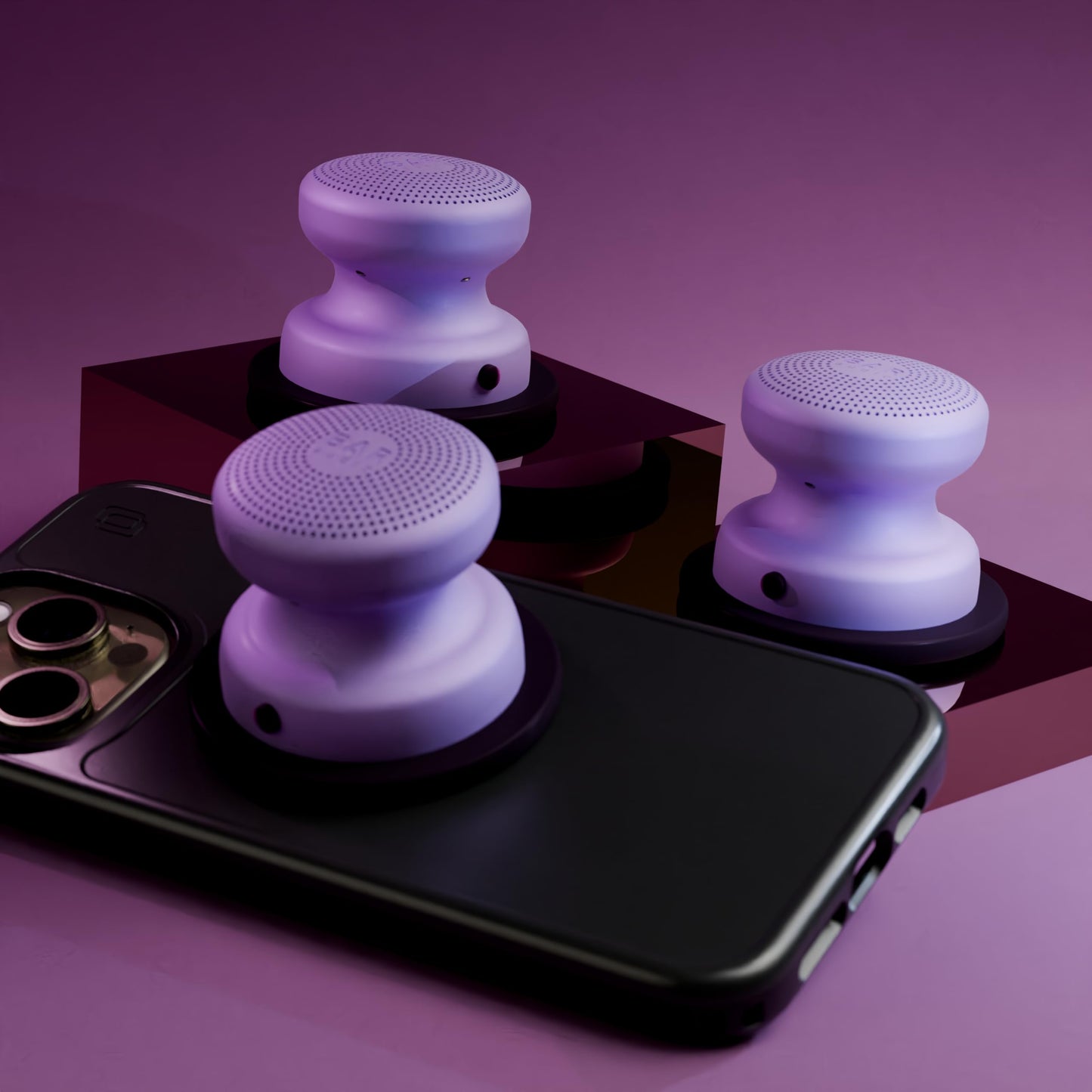 Cellhelmet Bar Audio Mini Mag Altavoz inalámbrico magnético compacto con audio potente, resistencia al agua IPX5, duración de batería de 6 horas y montaje compatible con MagSafe en lila púrpura