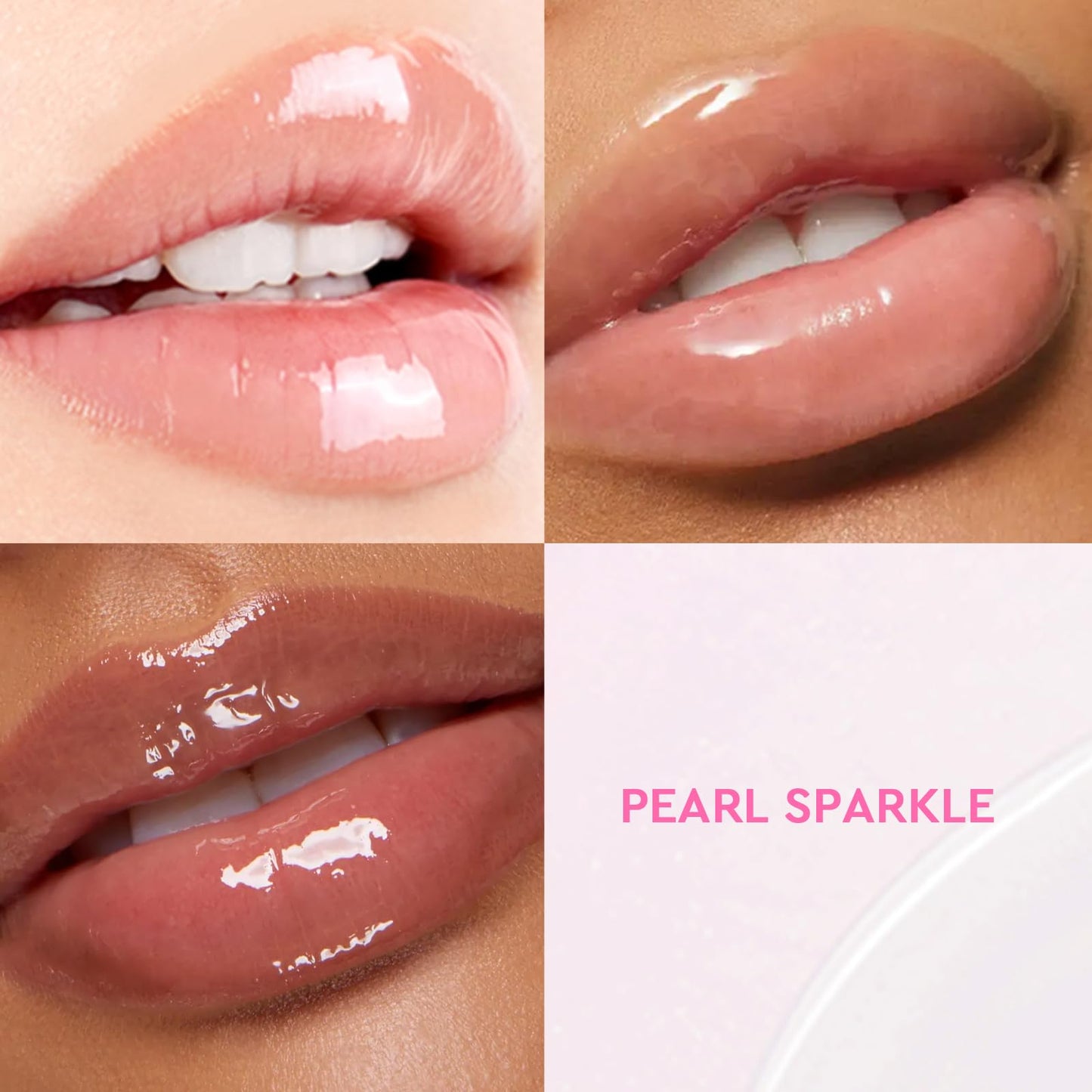 Glad2Glow sérum labial 3 en 1 con efecto iluminador, bálsamo labial con color con VC-IP y Vitamin E, brillo ligero no pegajoso con charm a juego (04 Clear)