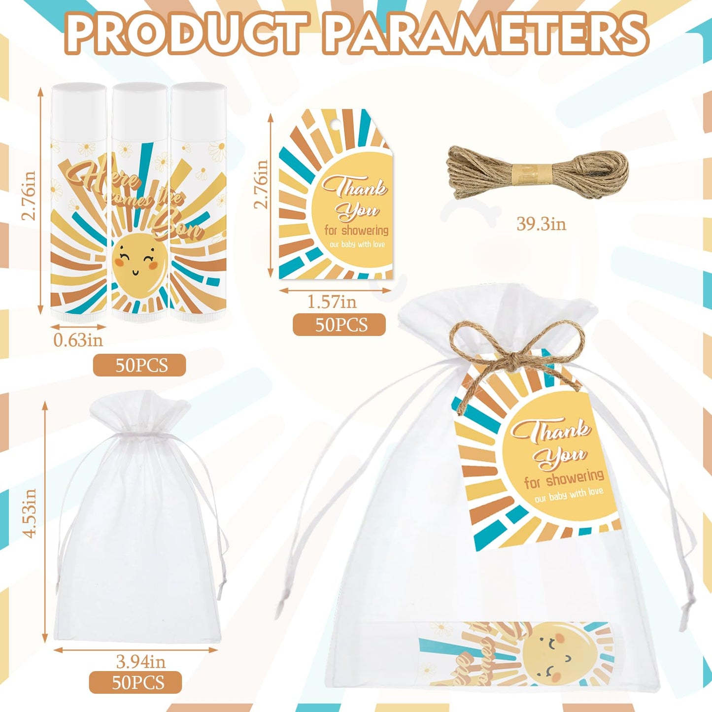 50 piezas de regalos de baby shower, bálsamos labiales regalo a granel para invitados, juegos de niños y niñas, decoración de regalos de agradecimiento, regalos de cumpleaños, fiesta de cumpleaños