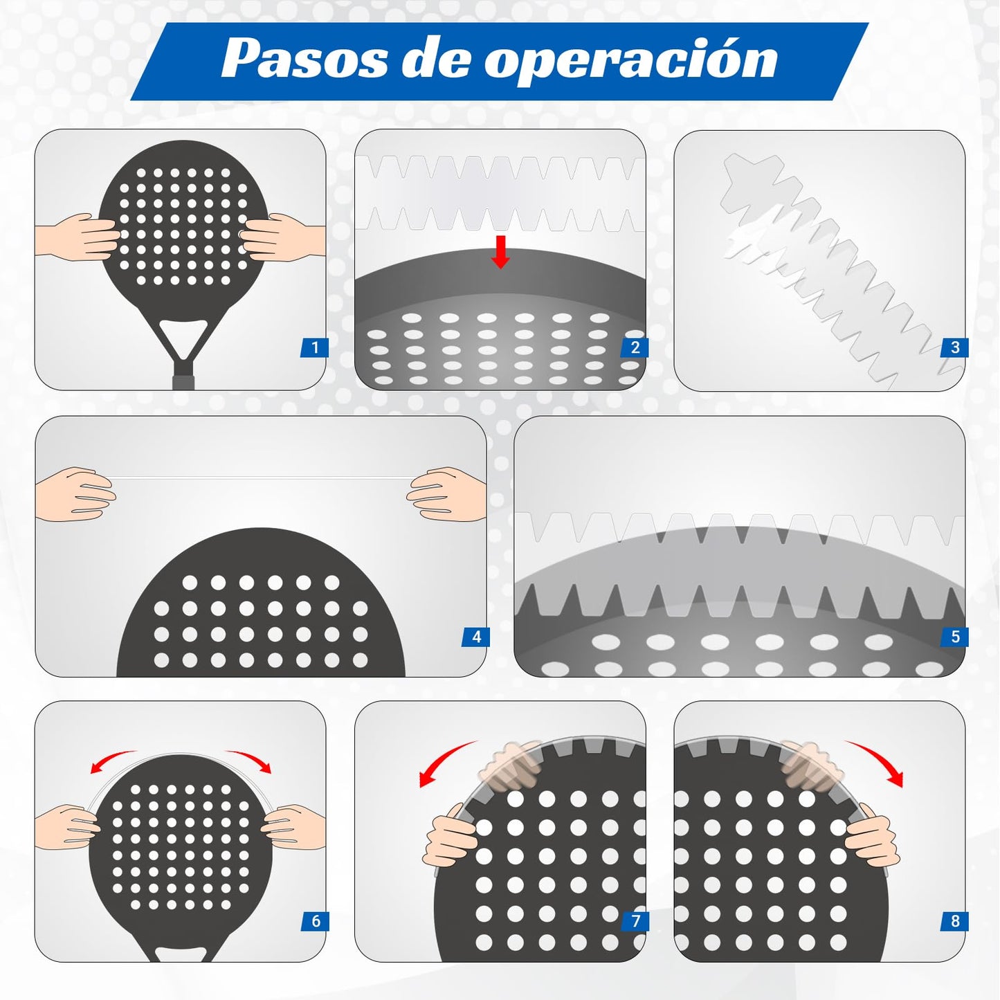 Protector de Pala Padel QMCZLA Transparente con Diseño de Aleta