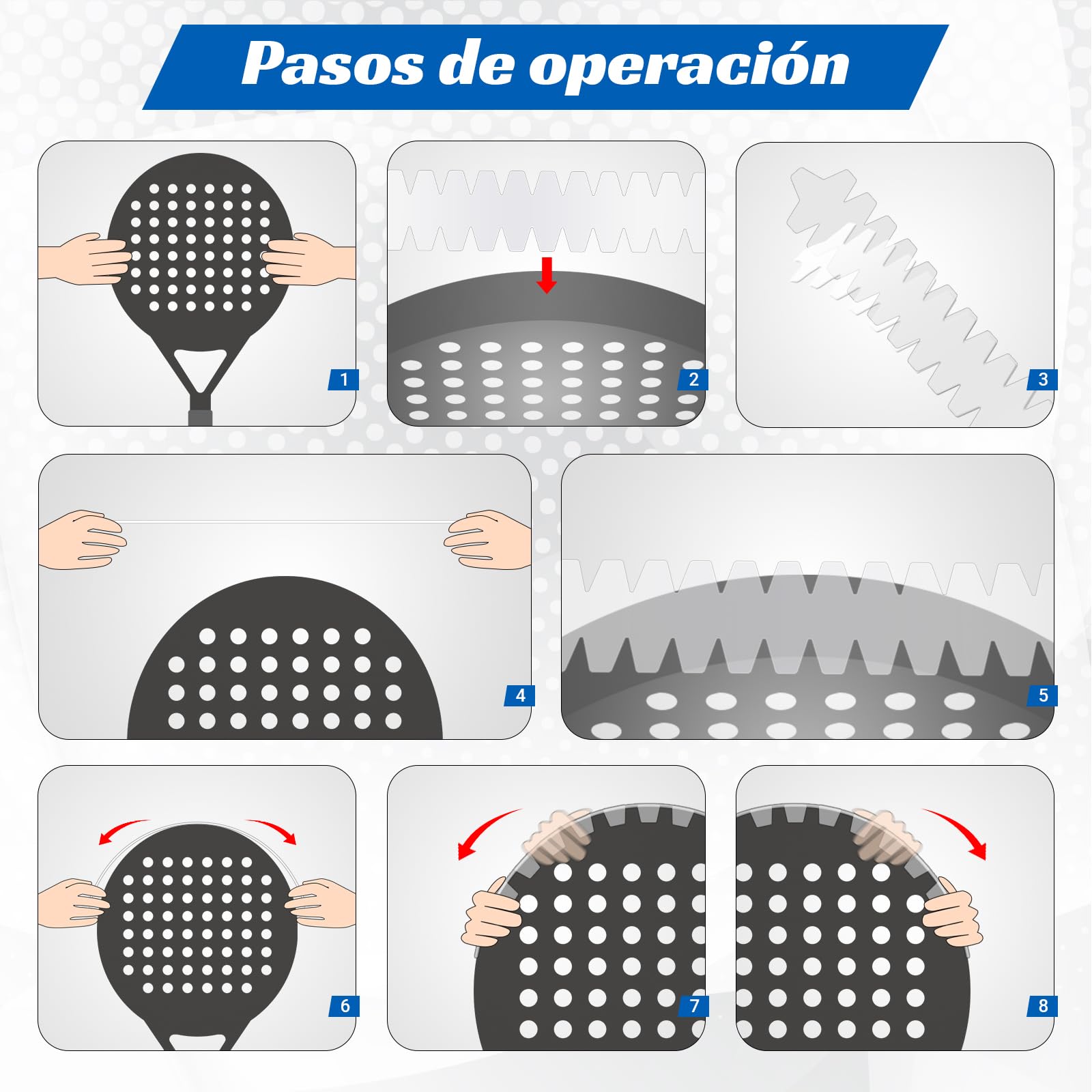 Protector de Pala Padel QMCZLA Transparente con Diseño de Aleta