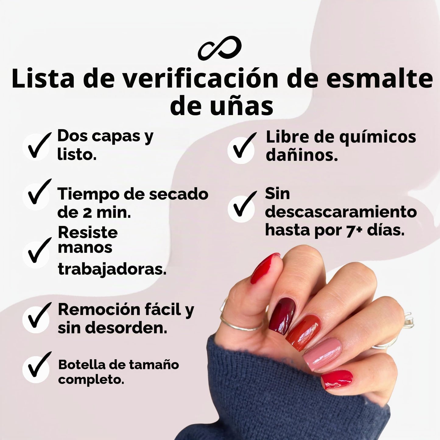 Colección – Juego de 4 piezas: Larga duración, secado rápido, esmalte de uñas de brillo espejo – endurecedor, acabado brillante y brillante – 0,46 onzas fluidas cada uno (Rock and Rose)