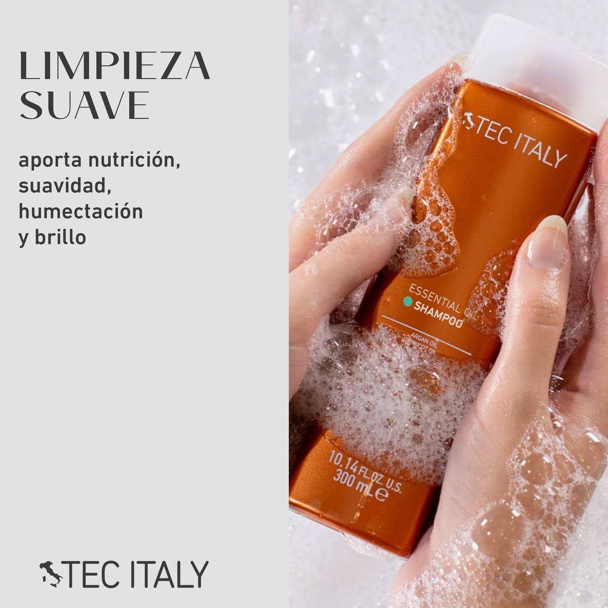 TEC ITALY Essential Oil Shampoo Cabello con Aceites Naturales 300 ml