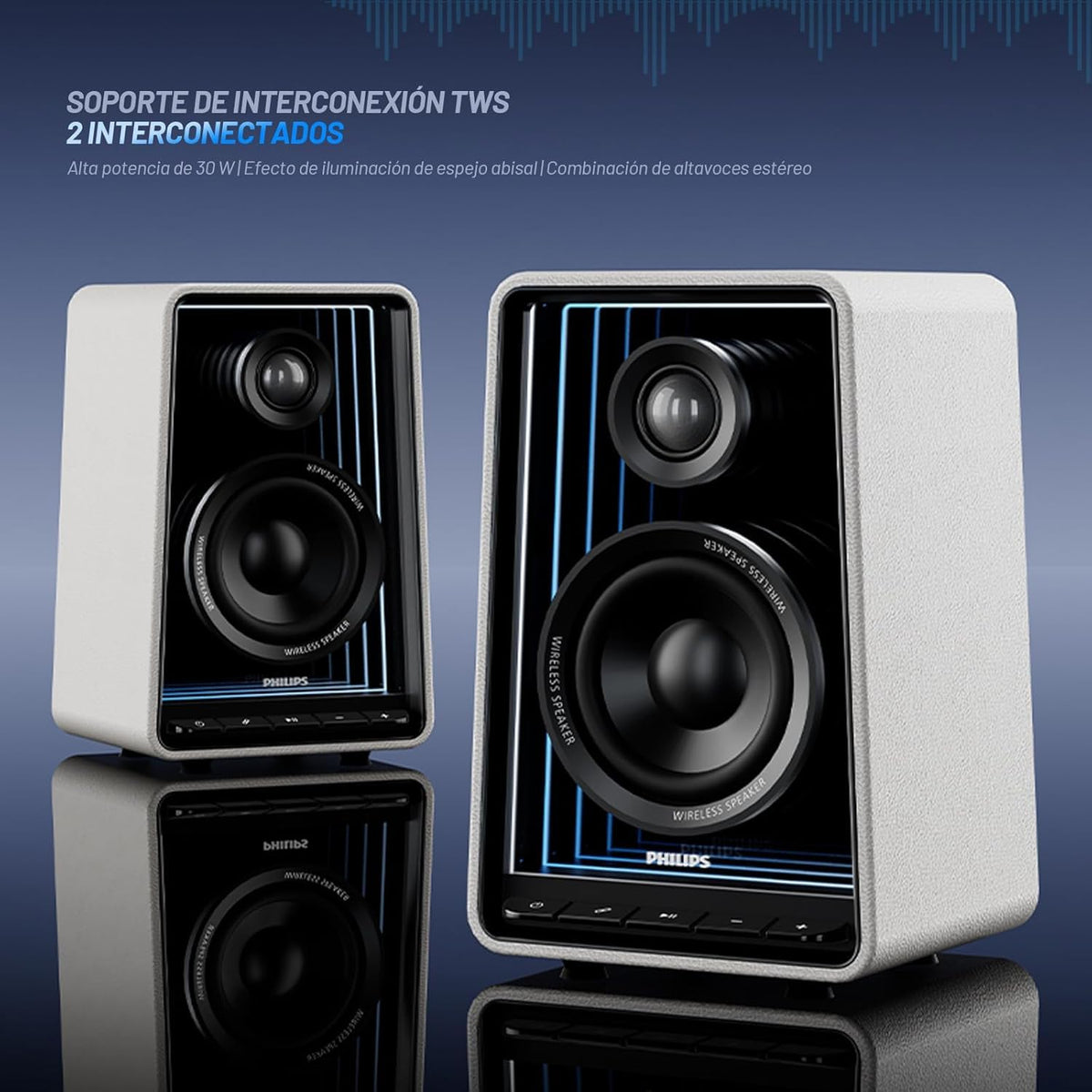 Altavoces de Estantería Philips RGB Subwoofer 20W y Tweeter 10W con Bluetooth y TWS