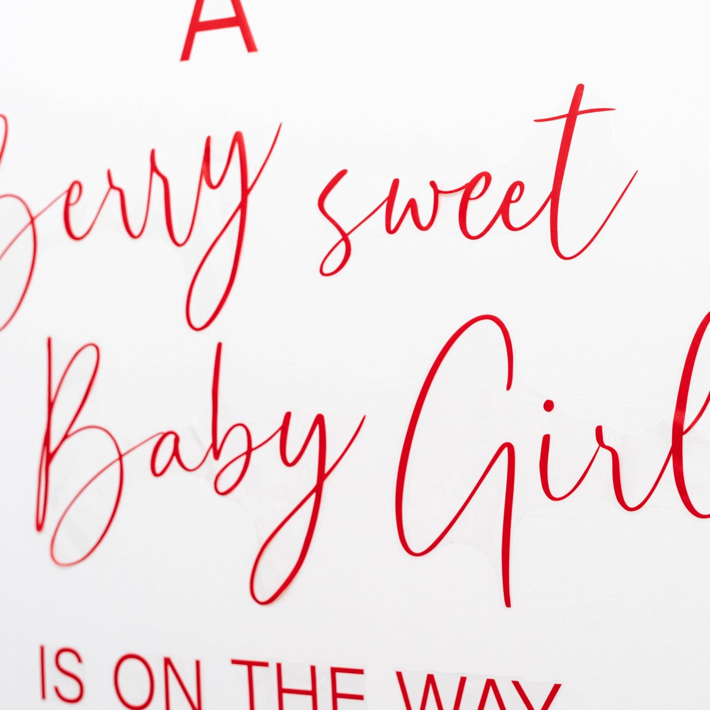 Capiont A Berry Sweet Baby Girl is on The Way - Vinilo decorativo para fiesta de baby shower, con temática de frutas dulces y bayas, suministros para fiesta de primer cumpleaños (rojo A Berry Sweet