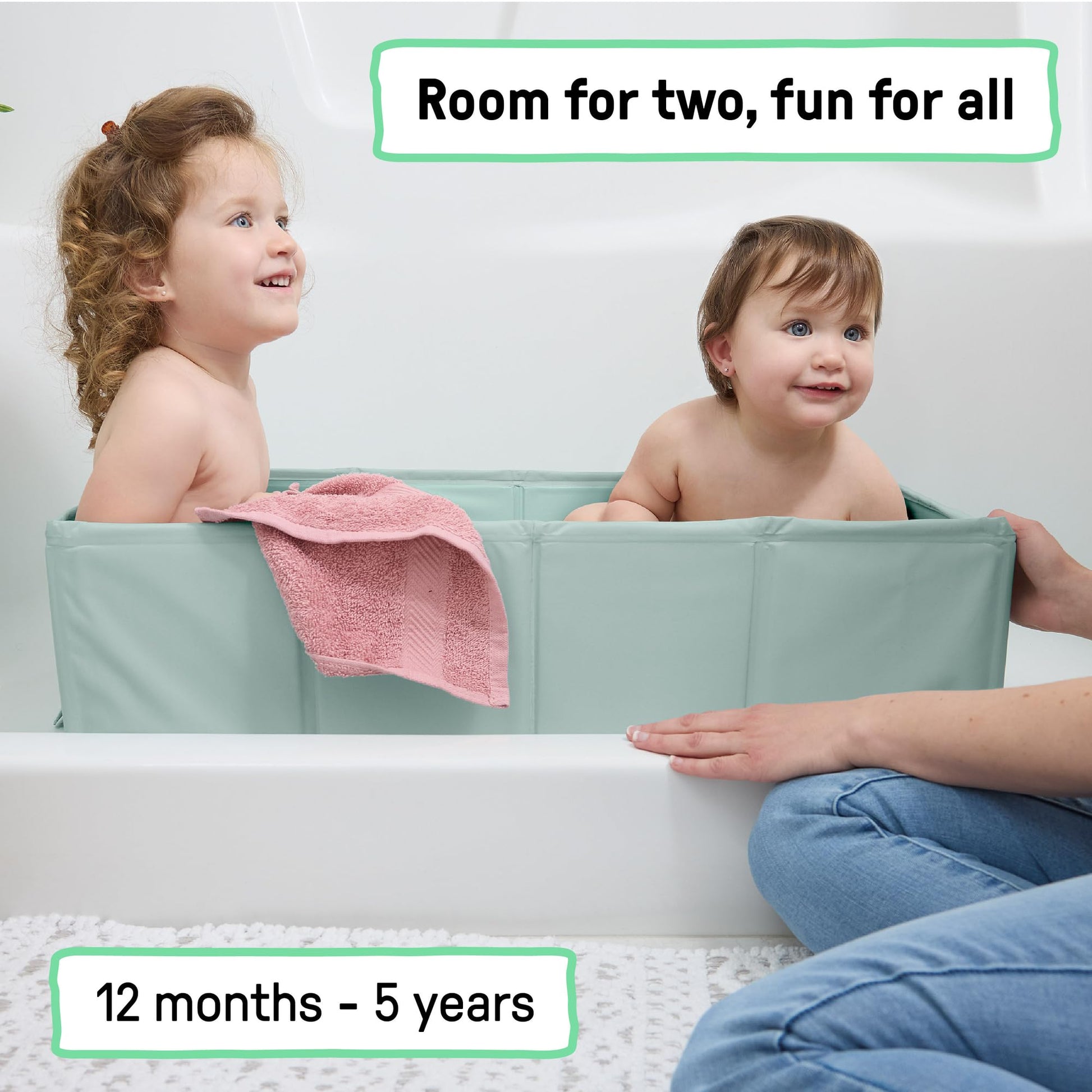 Ingenuity TuckAway - Tina de baño, bañera portátil para bebé, unisex, impermeable, con tapón de vaciado, a partir de 12 meses