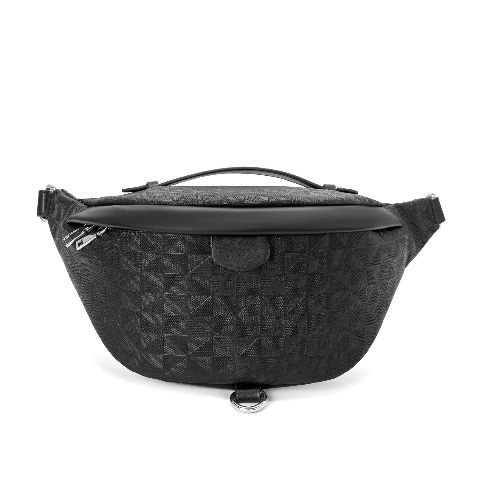 anck Riñonera bandolera para mujer, bolso bandolera para mujer, bolso pequeño en el pecho, riñonera a cuadros para mujer diseñador, moleteado Negro, Bolsa para cinturón