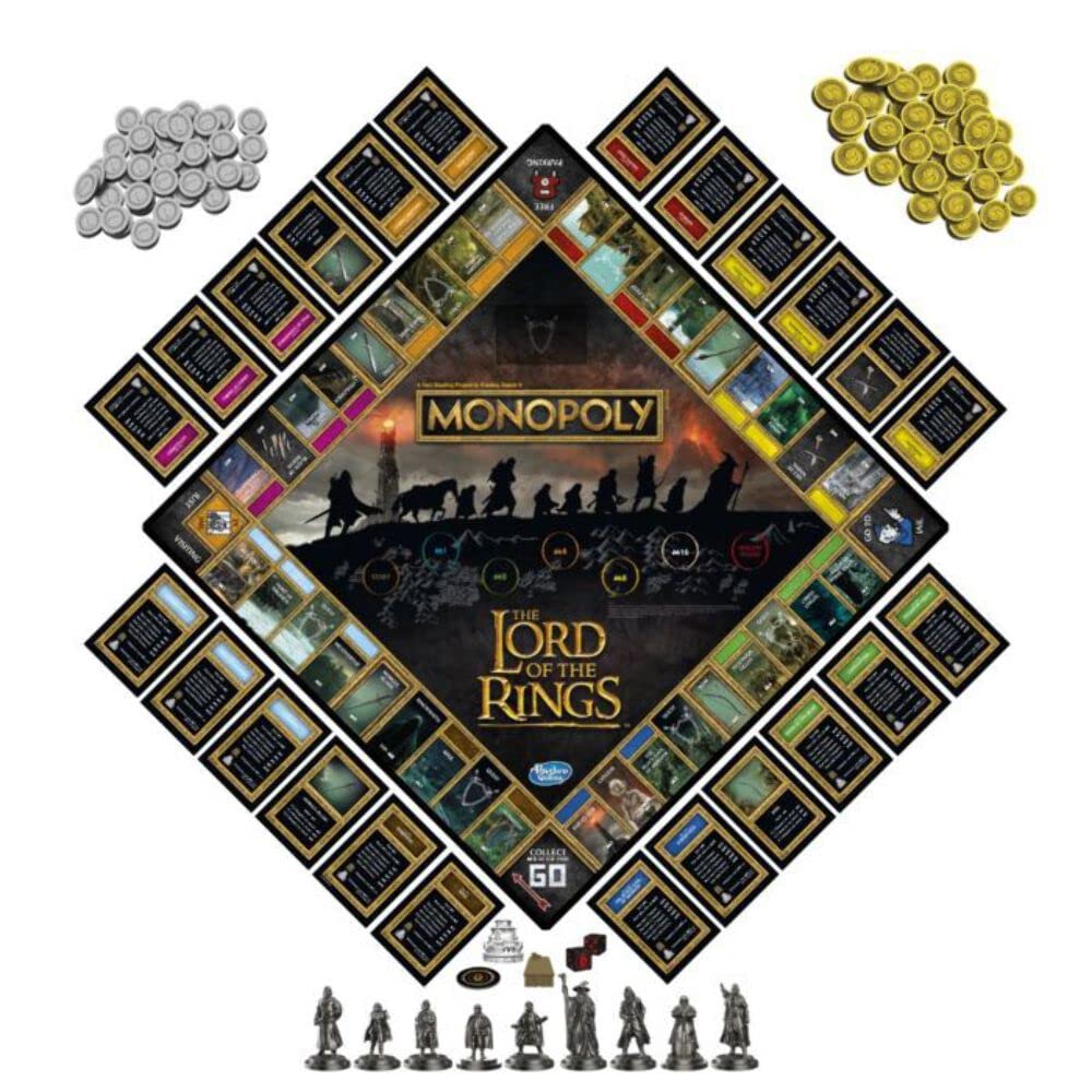 Hasbro Gaming - Juego Monopolio: Juego de mesa The Lord of The Rings Edition inspirado en la trilogía de la película, juega como miembro de la comunidad, para niños de 8 años en adelante (exclusivo de Amazon)