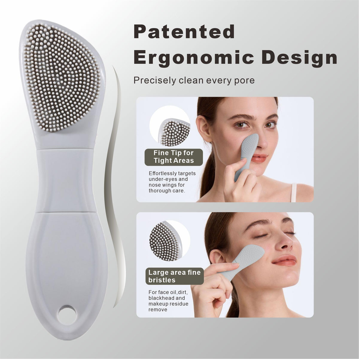 Herramientas para eliminar puntos negros, removedor de cabeza negra para nariz facial, limpiador facial de silicona, cepillo de limpieza de poros, aplicador de máscara para el cuidado diario de la