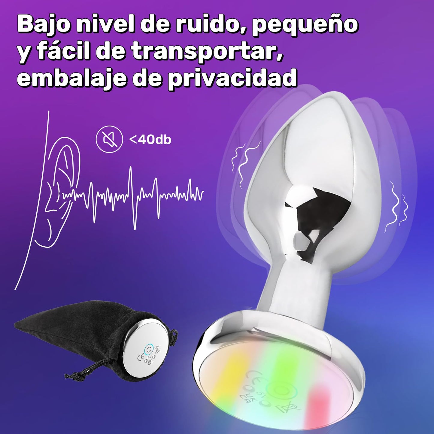 Vibrador Anal ZEZELIFE Negro con Control APP Inteligente y 9 Modos de Vibración para Mujer