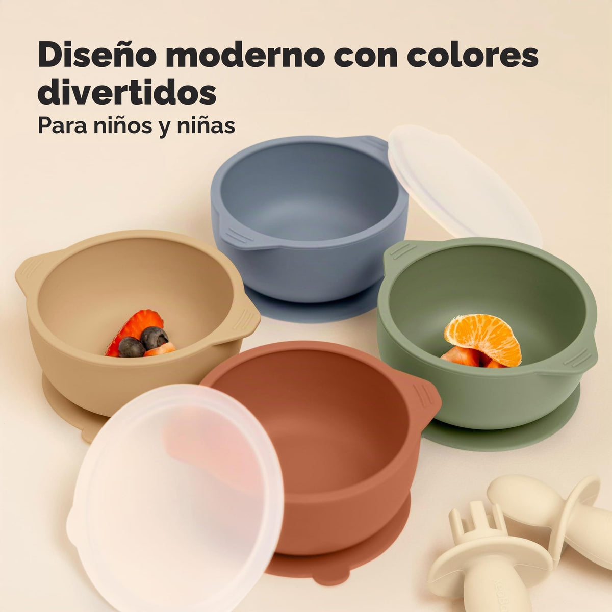 KeaBabies Pack de 2 ventosas de silicona Prep (terracota)
