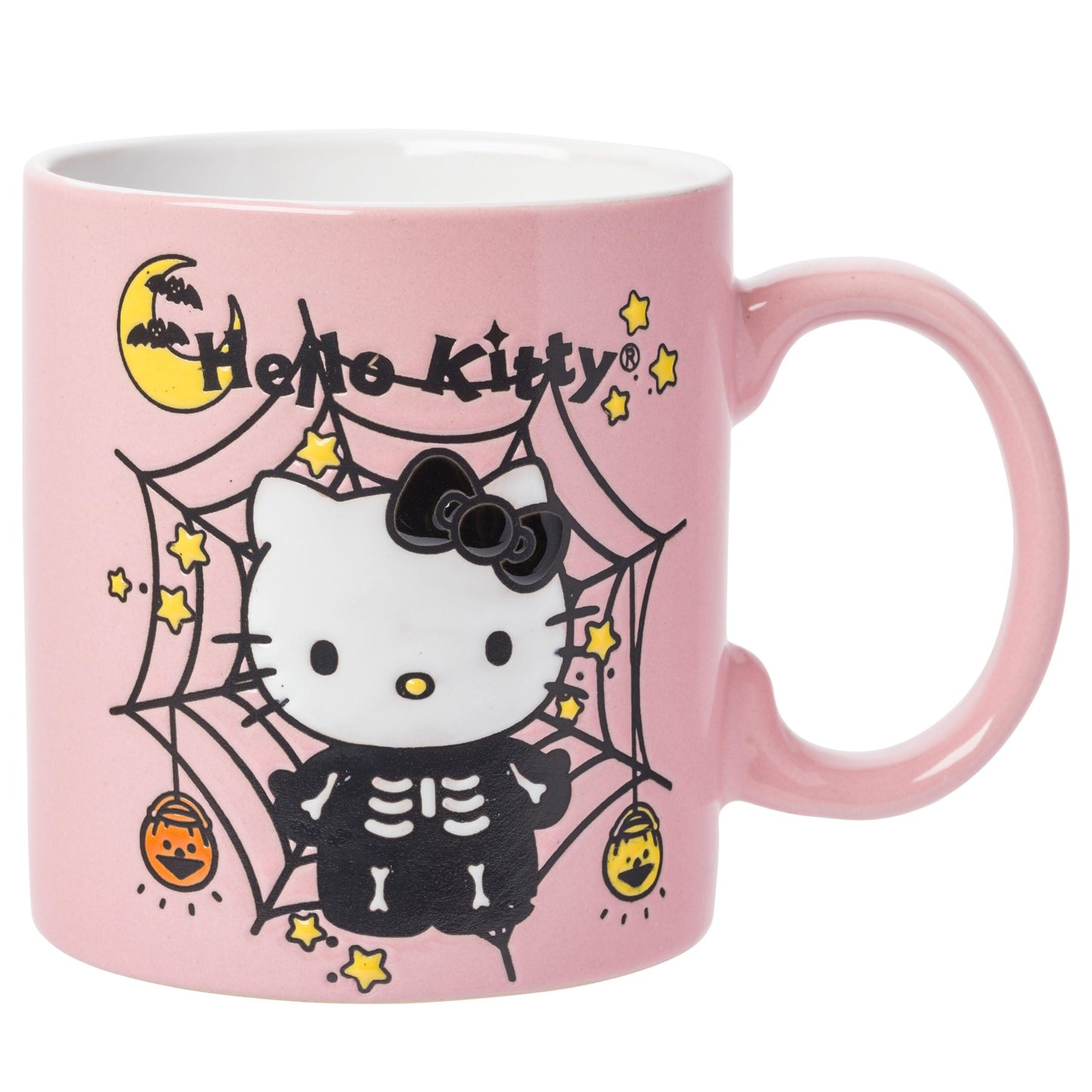 Taza de Cerámica Sanrio Hello Kitty Esqueleto Halloween Plateada