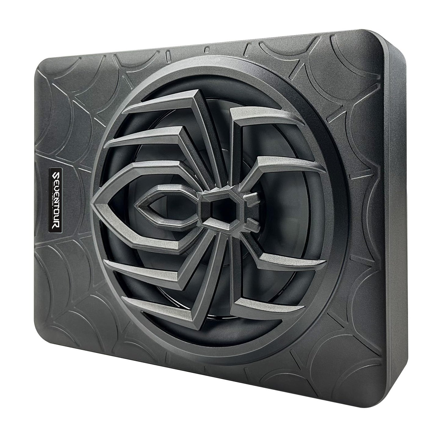 Seventour Subwoofer delgado de 1200 W de 10 pulgadas con asiento para coche, subwoofer de audio para coche/camión con amplificador integrado, paquete combinado de amplificador, con luz LED RGB