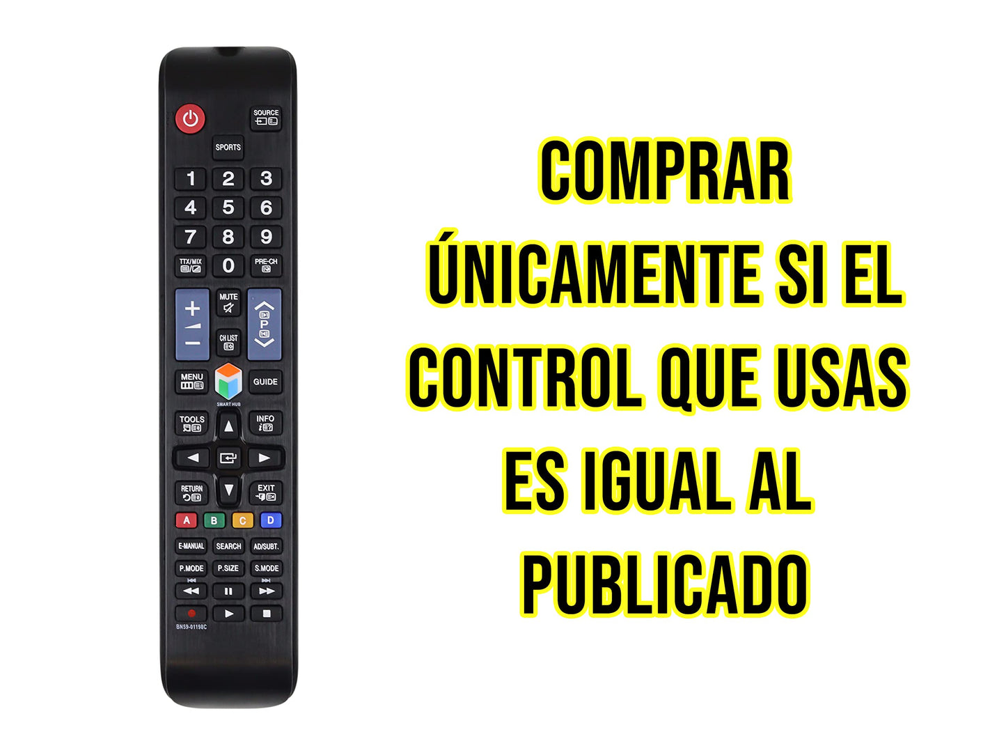 Control Remoto M804 Compatible con Samsung Smart TV, Compatible con Todos los Modelos Samsung Smart TV Universal