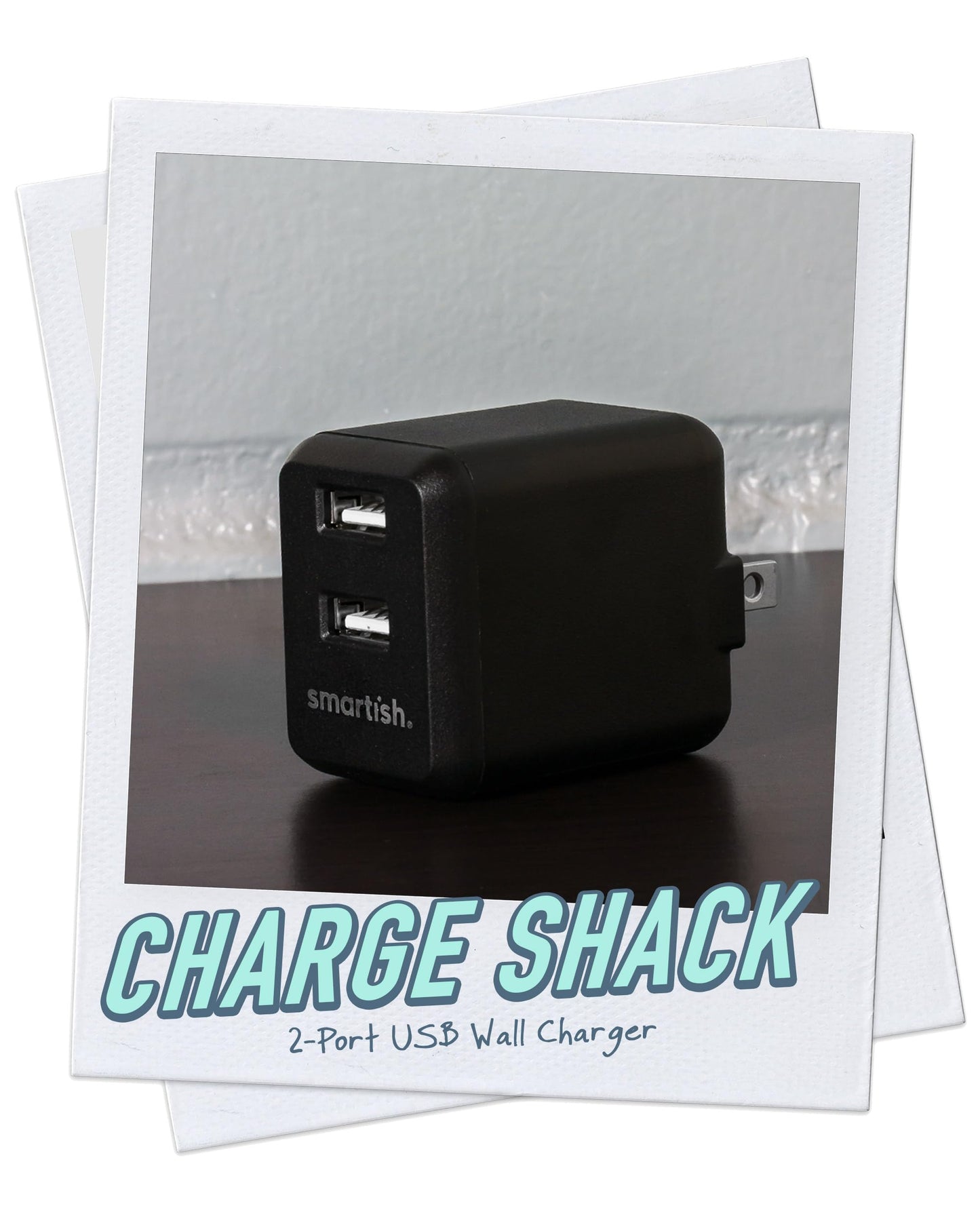 Smartish Cargador de pared USB de 2 puertos – Charge Shack máxima velocidad 4.8 Amp cargador rápido compatible con iPhone Android y todos los dispositivos USB (seda) – Negro