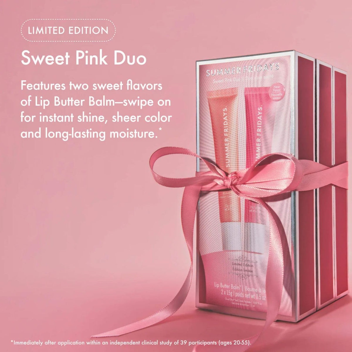 Summer Fridays Sweet Pink Lip Butter Balm Duo, Bálsamo Labial Hidratante, Edición Limitada Birthday Cake y Strawberry Soft Serve, 2 Piezas de 15g