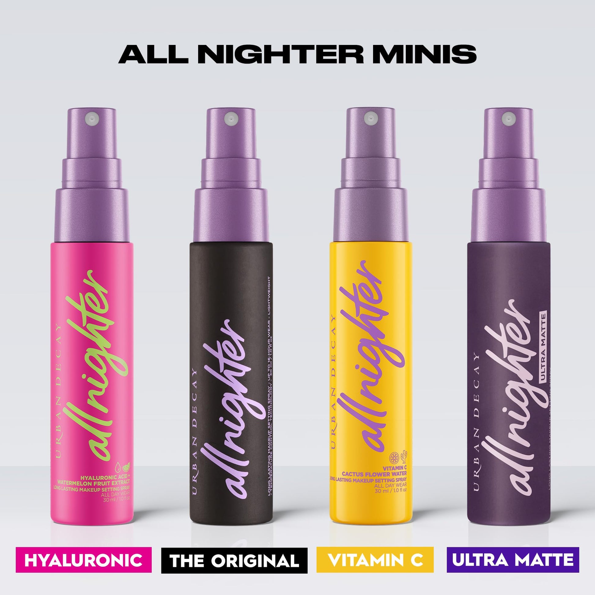 Urban Decay All Nighter Setting Spray Ultra Matte fijador de maquillaje hasta por 16hrs acabado mate, tamaño de viaje, 118ml
