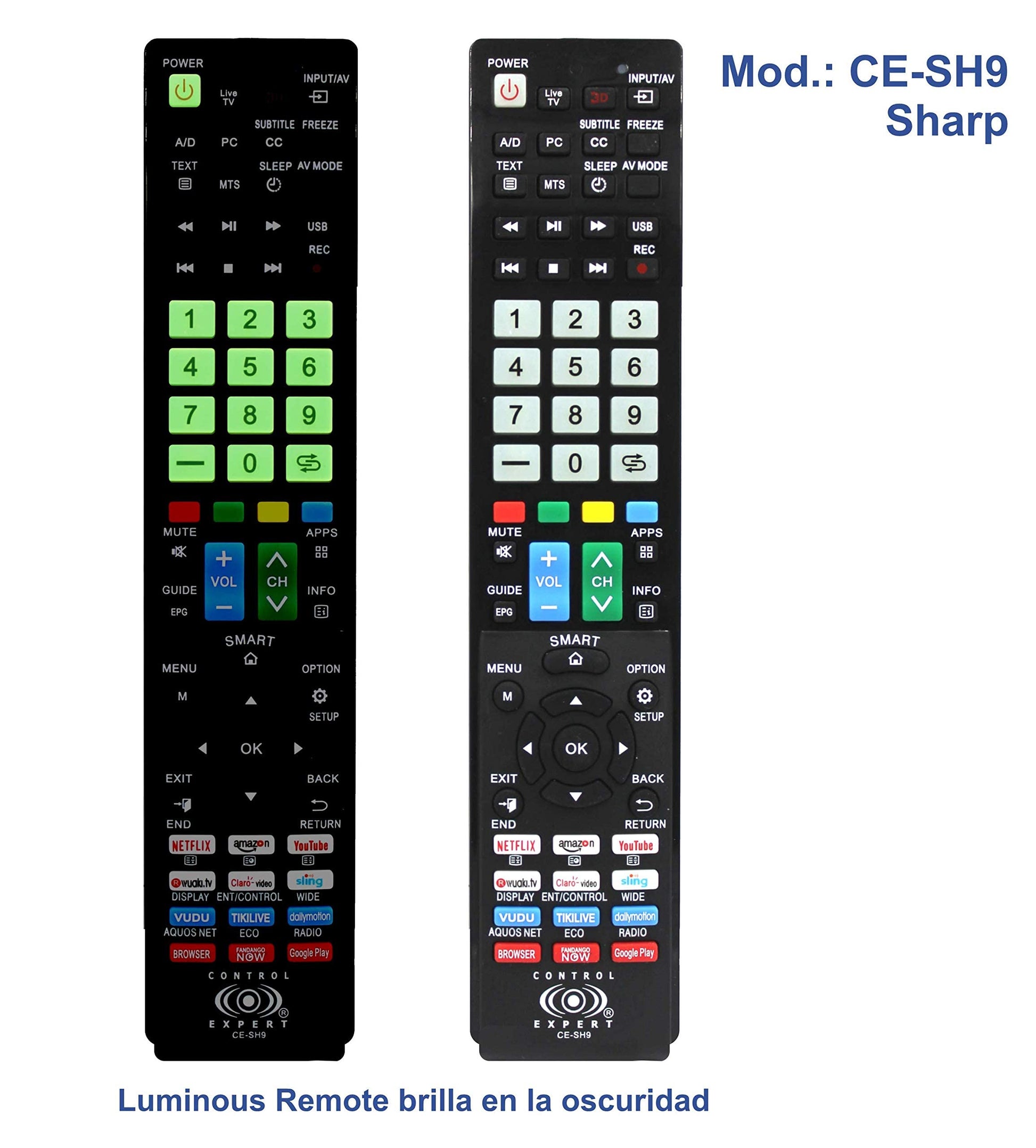 Control Remoto Universal para Pantallas Sharp/Smart TV/Led/Netflix/Youtube