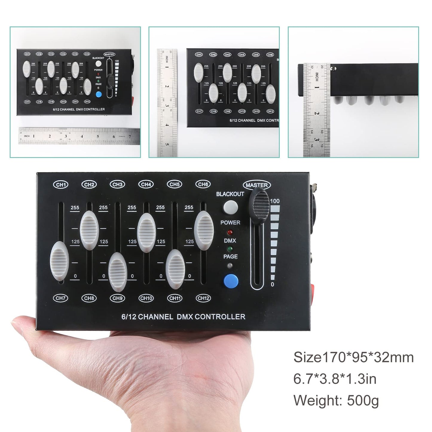 MAD OWL driver de atenuación DMX de 12 canales, driver de iluminación mini dj, regulador de protocolo de señal DMX512, adecuado para iluminación de escenarios pequeños