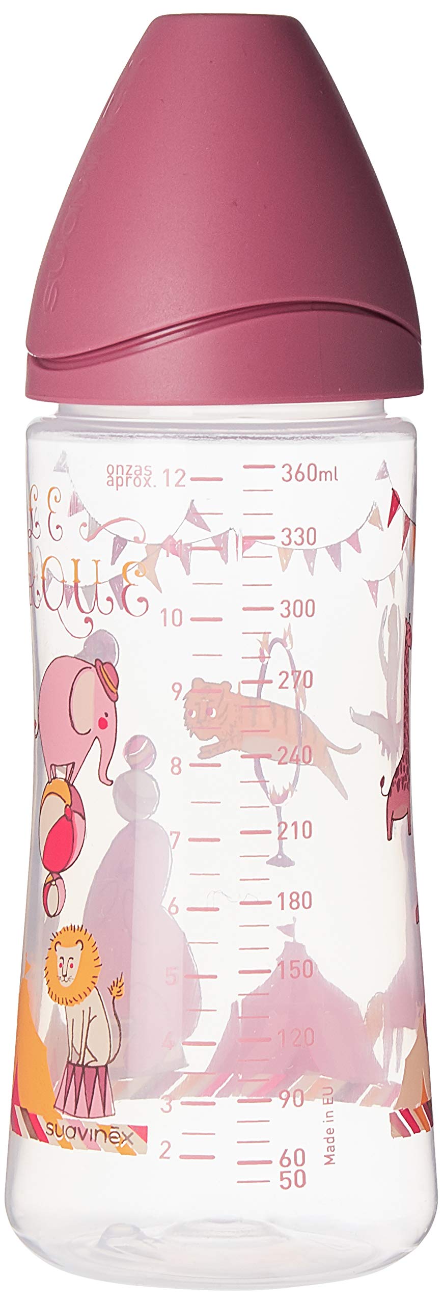 BIBERON 360ML FLUJO DENSO "LE CIRQUE" ROSA SUAVINEX