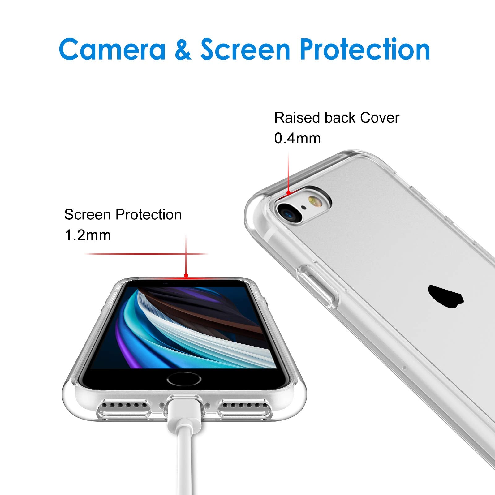 JETech Funda para iPhone SE 3/2 (Modelo 2022/2020), iPhone 8 iPhone 7, Anti-Amarillo Anti-Choques y Anti-Arañazos (Transparente)