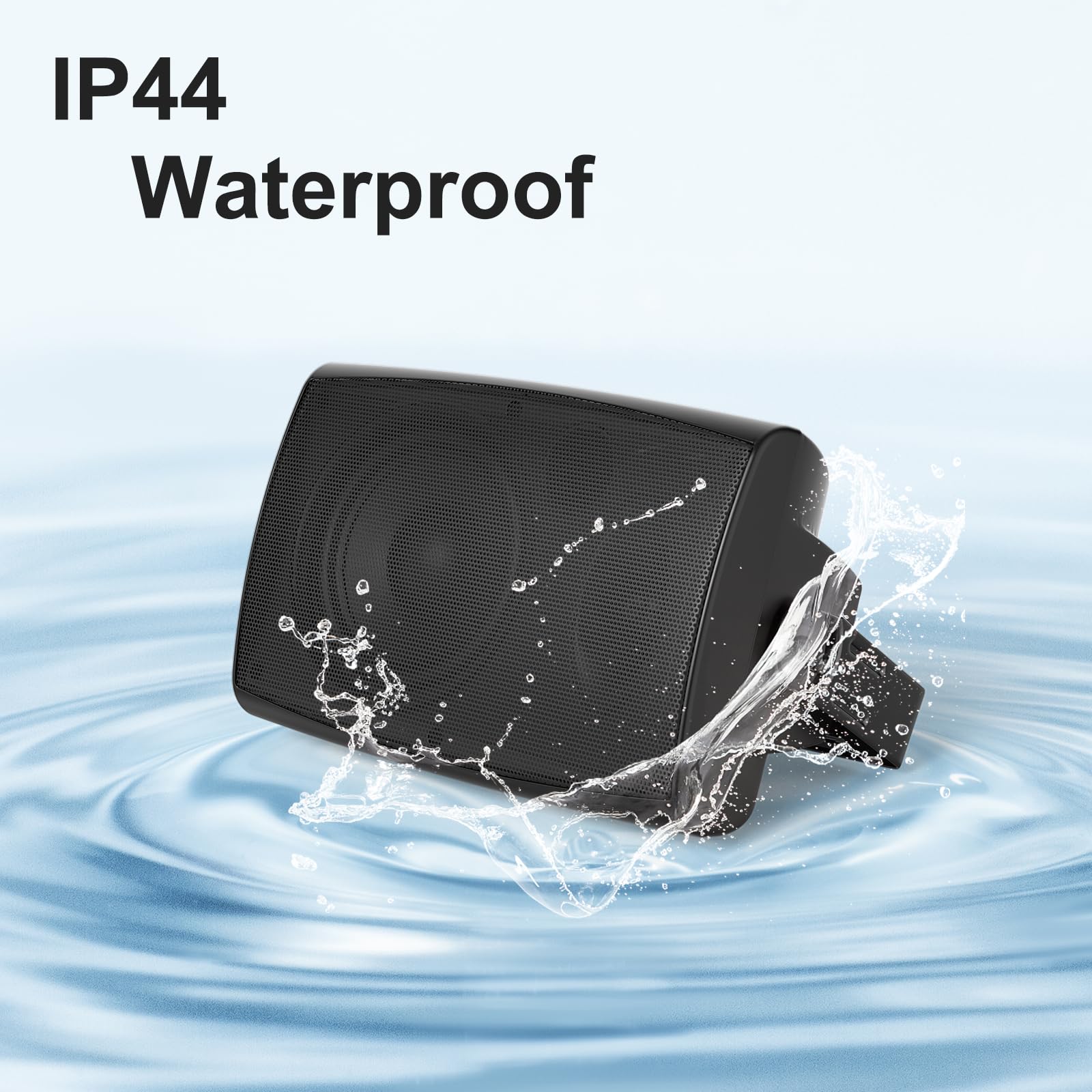Altavoces Bluetooth para exteriores, 6.5 pulgadas, máximo 800 W, impermeables, con cable con amplificador multifuncional, sistema de altavoces para exteriores, para patio, jardín, piscina, hogar (4
