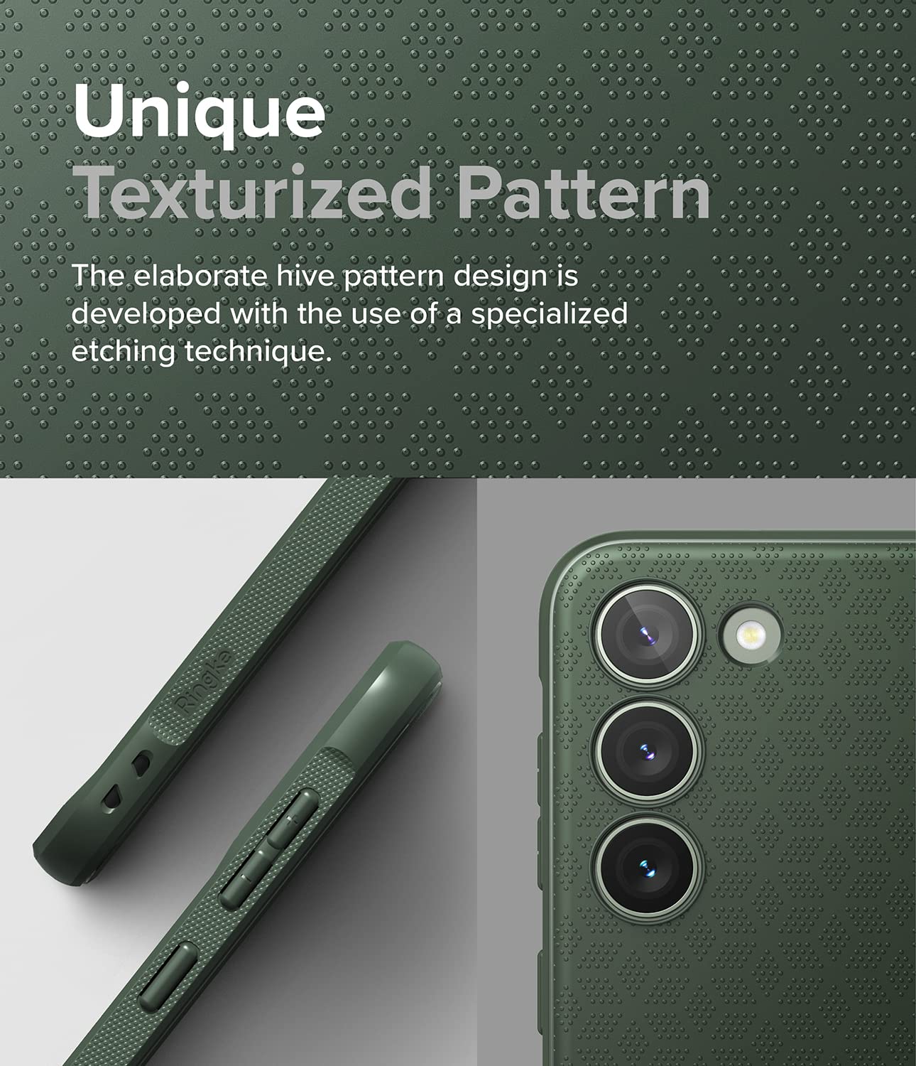 Funda Samsung Galaxy S23 Plus Ringke Onyx Dark Green Antihuellas y Antideslizante