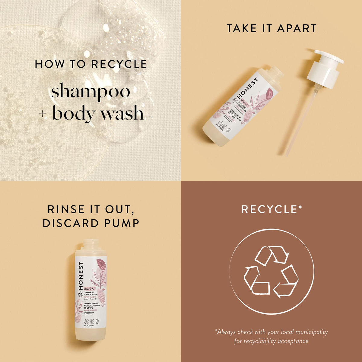 The Honest Company Gently Nourishing Shampoo & Body Wash, Sweet Almond, 10 Fluid Ounce
