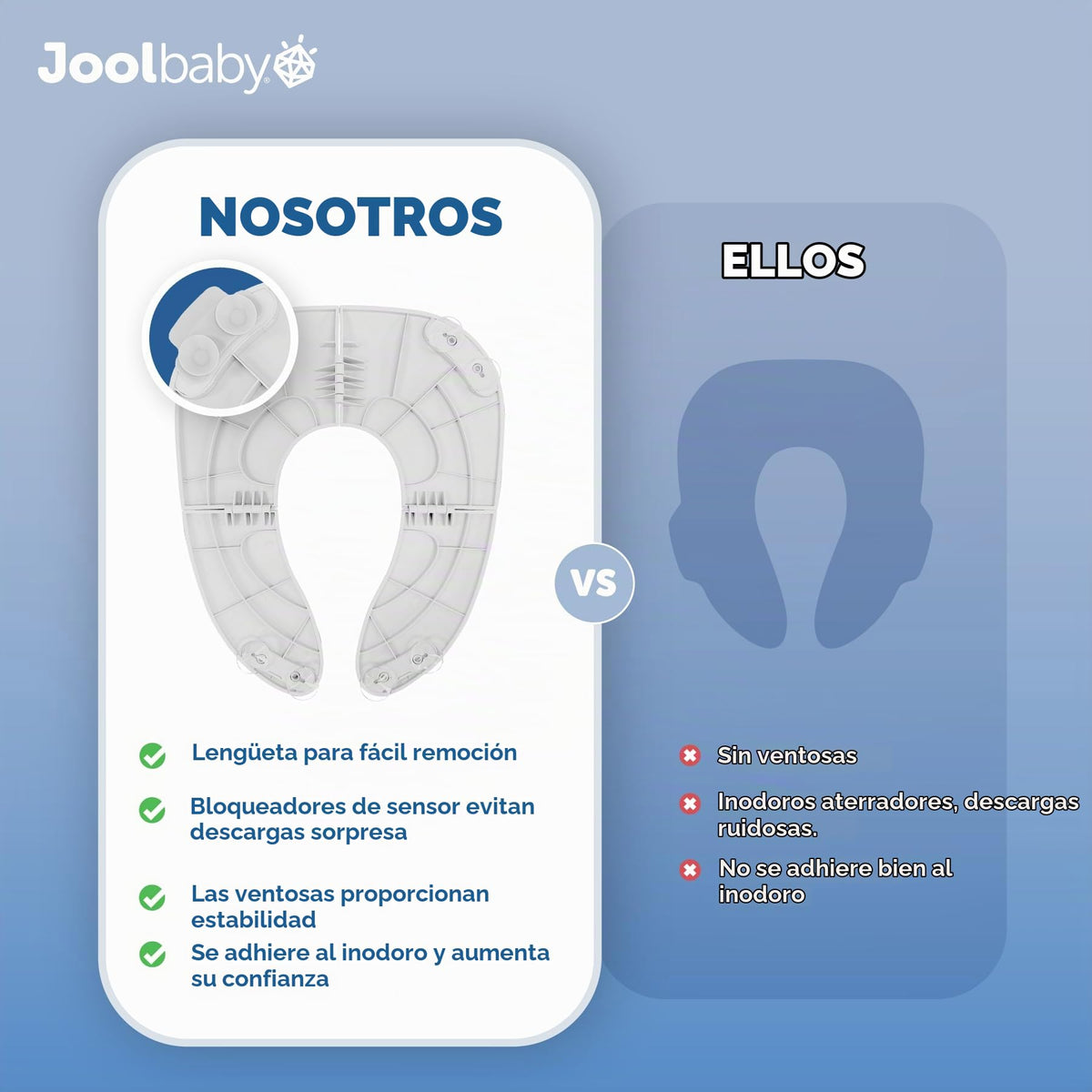 Jool - Asiento plegable para entrenamiento de viaje para niños pequeños, se adapta a inodoros redondos y ovalados, ventosas antideslizantes, incluye bolsa de viaje (gris)