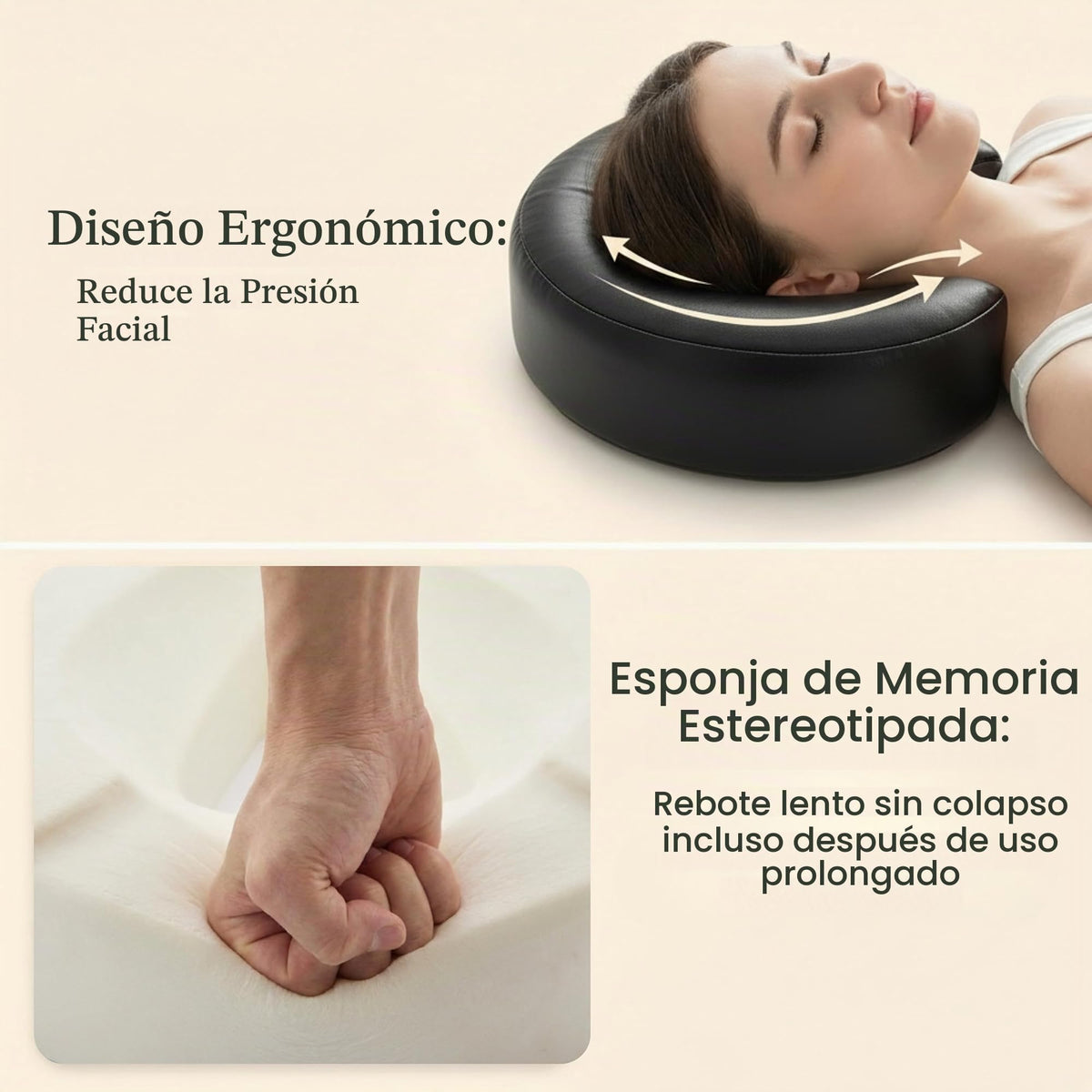 Reposacabezas de Masaje MAOSEMSI Gris Ajustable con Funda Lavable y Espuma Viscoelástica