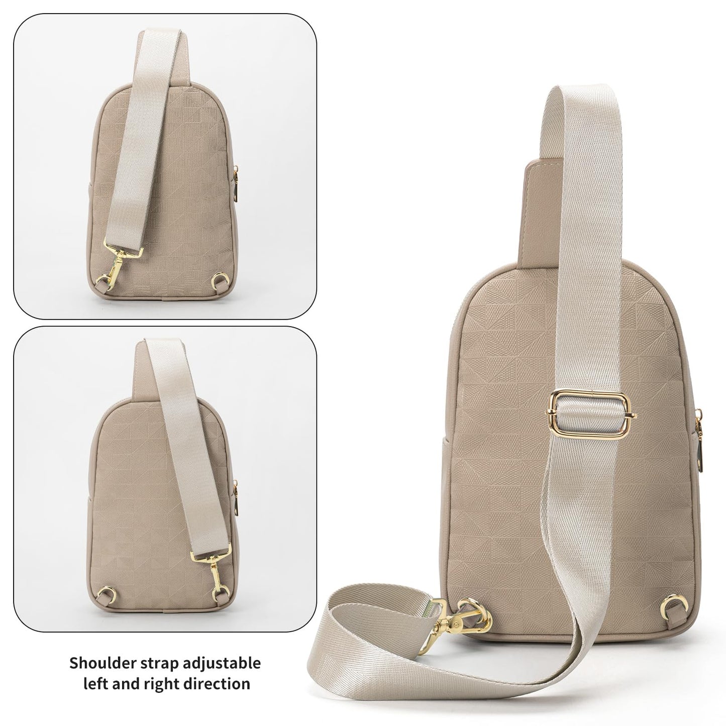 anck Riñonera bandolera para mujer, bolso bandolera para mujer, bolso pequeño en el pecho, riñonera a cuadros para mujer diseñador, 996-G-YH-Khaki, Estilo casual, moda relajada