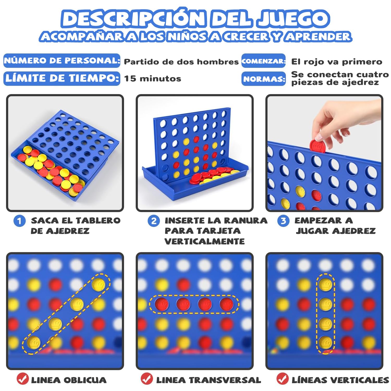 Juego de Mesa TYWGZVZ Clásico Conecta Estrategia para Niñas y Niños