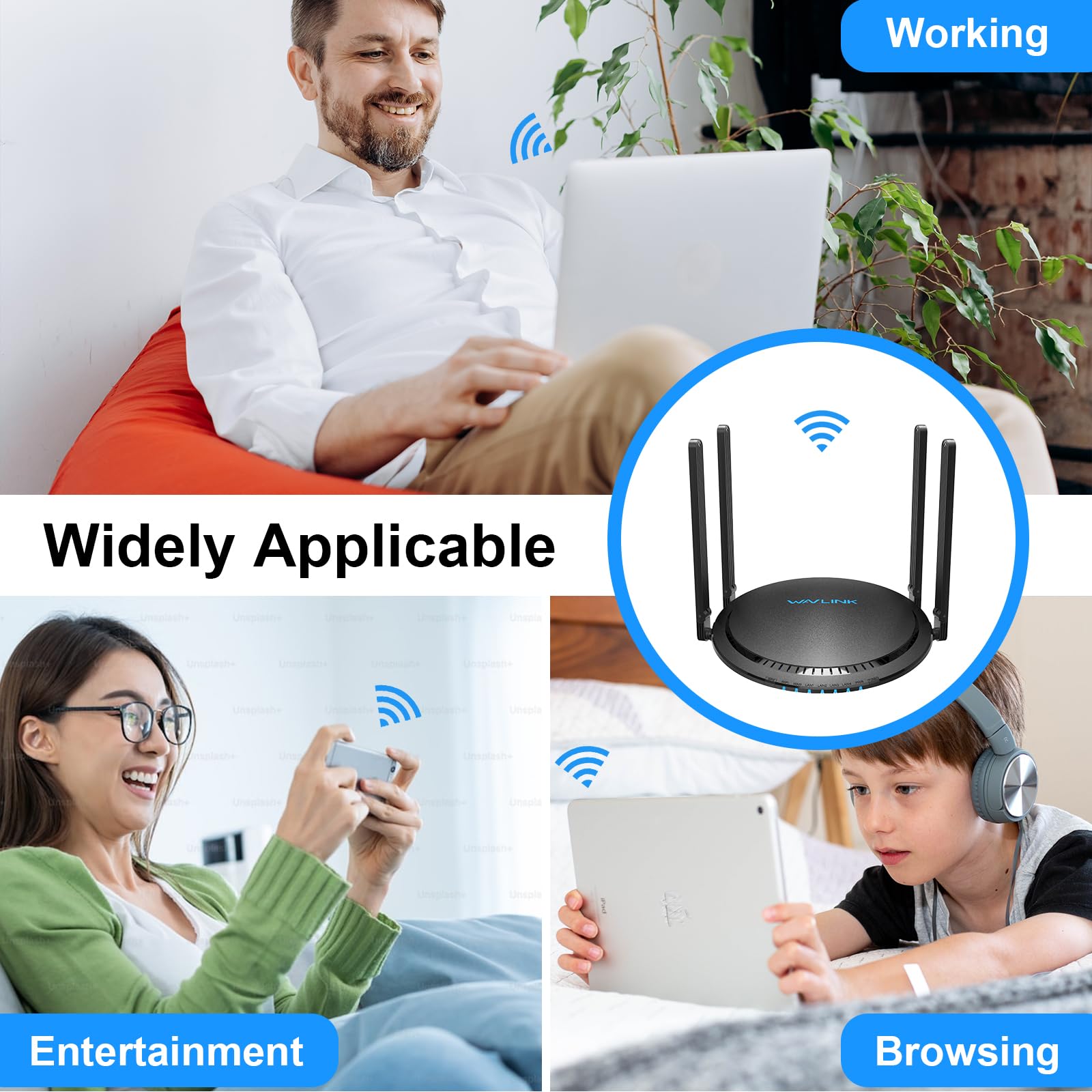 Router Inalámbrico WAVLINK AX3000 Gigabit con Antenas de Alta Ganancia Doble Banda WiFi 6
