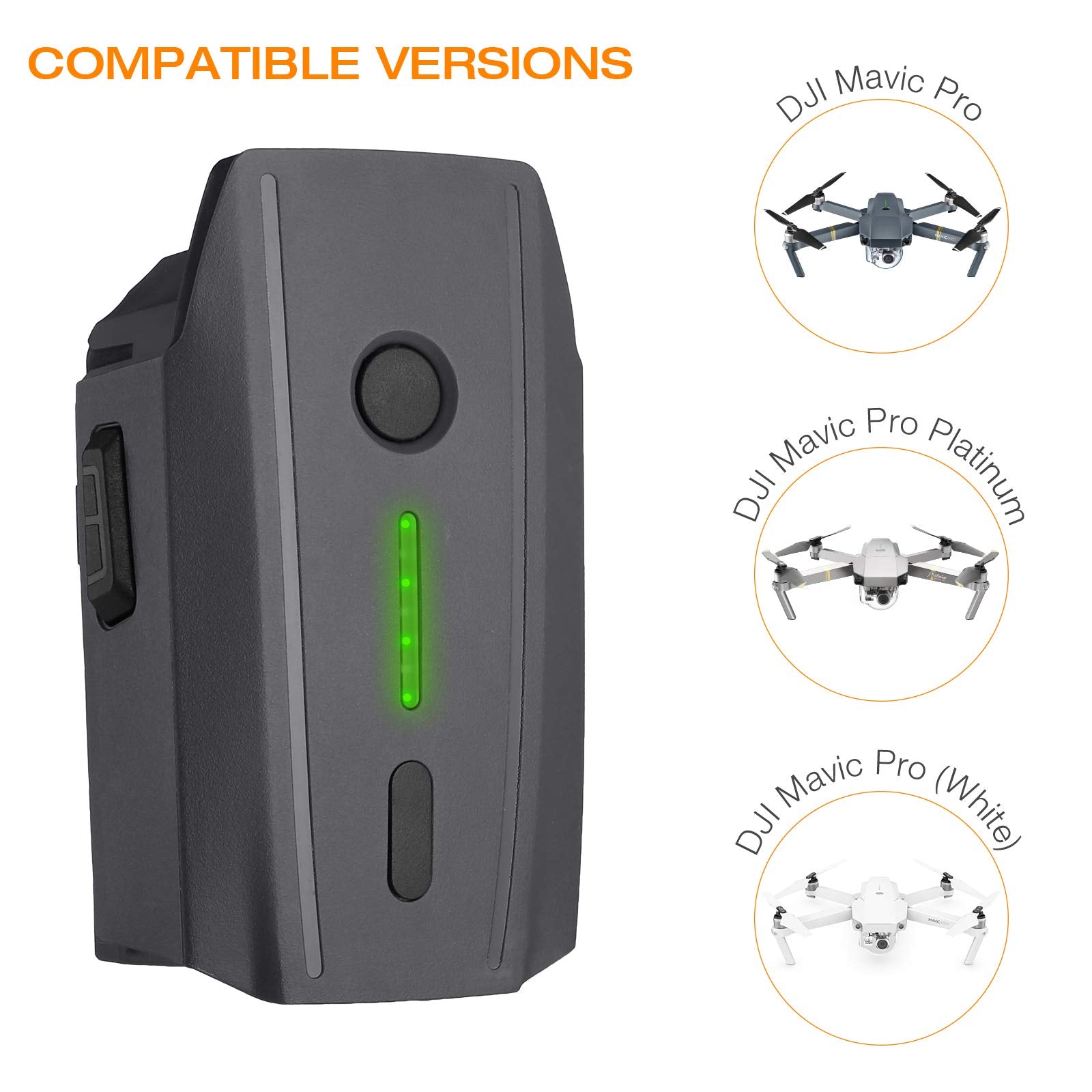 Batería de Repuesto DJI Mavic Pro Blanco 3830 mAh con 2 Bolsas de Seguridad 2 Paquetes