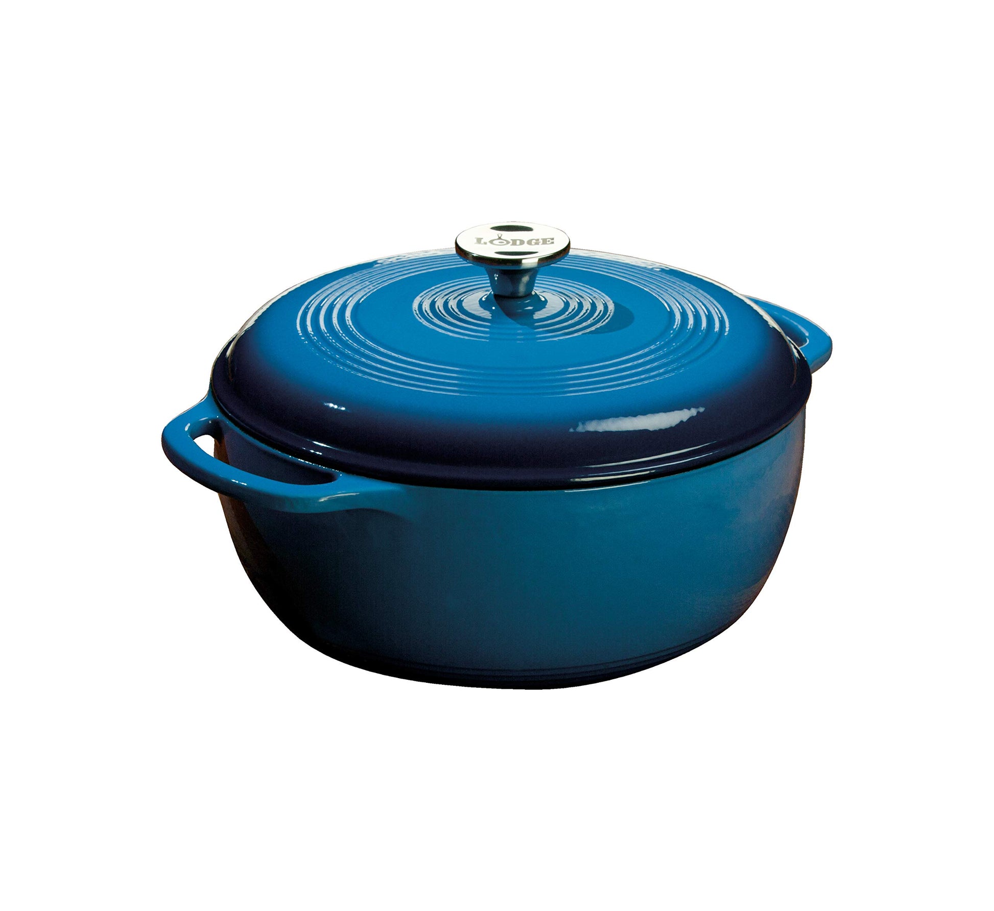 Lodge - Horno holandés de hierro fundido esmaltado Color EC6D33, azul, 6 cuartos de galón