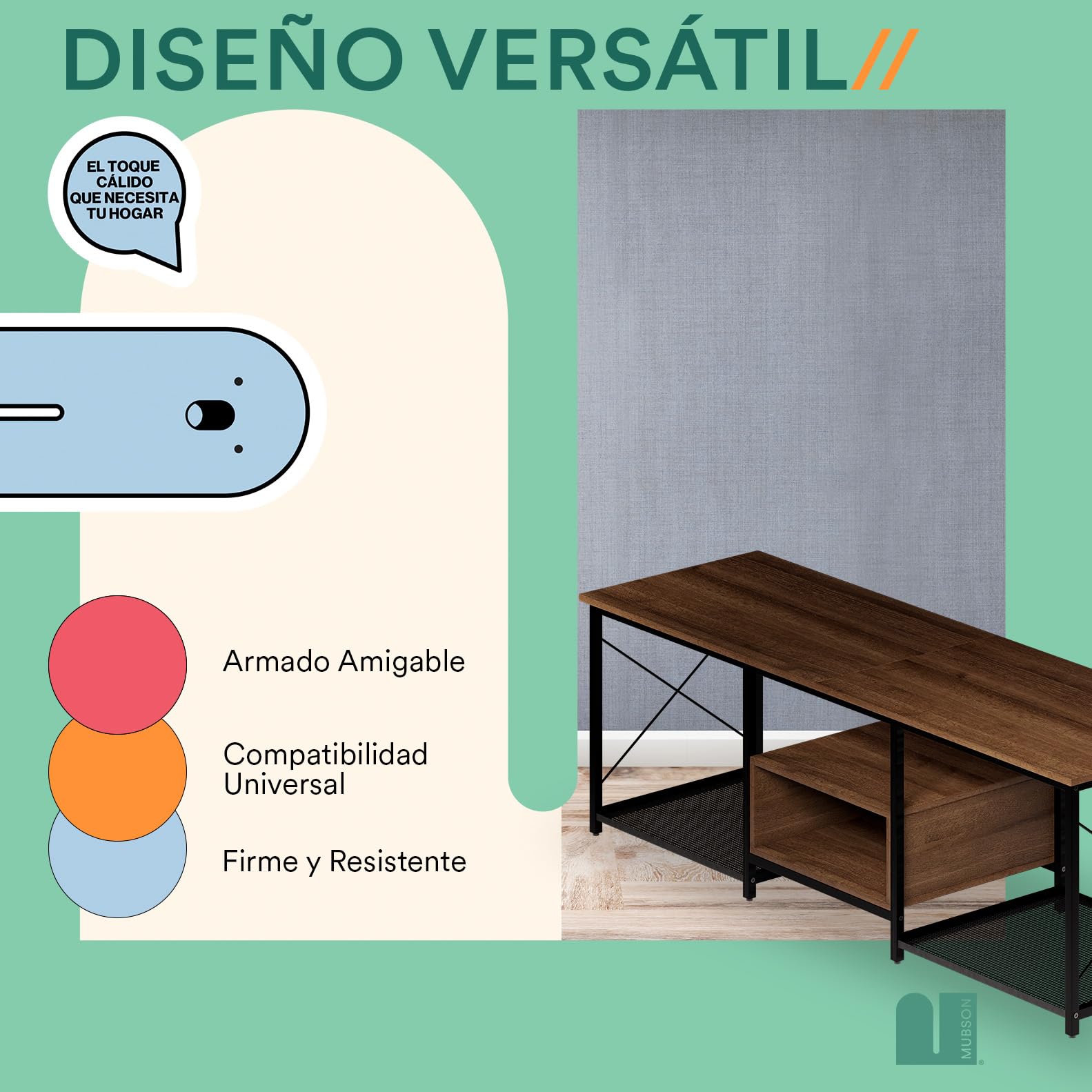 Mueble para TV MUBSON Cafe con 5 Repisas para Consolas y Decoración