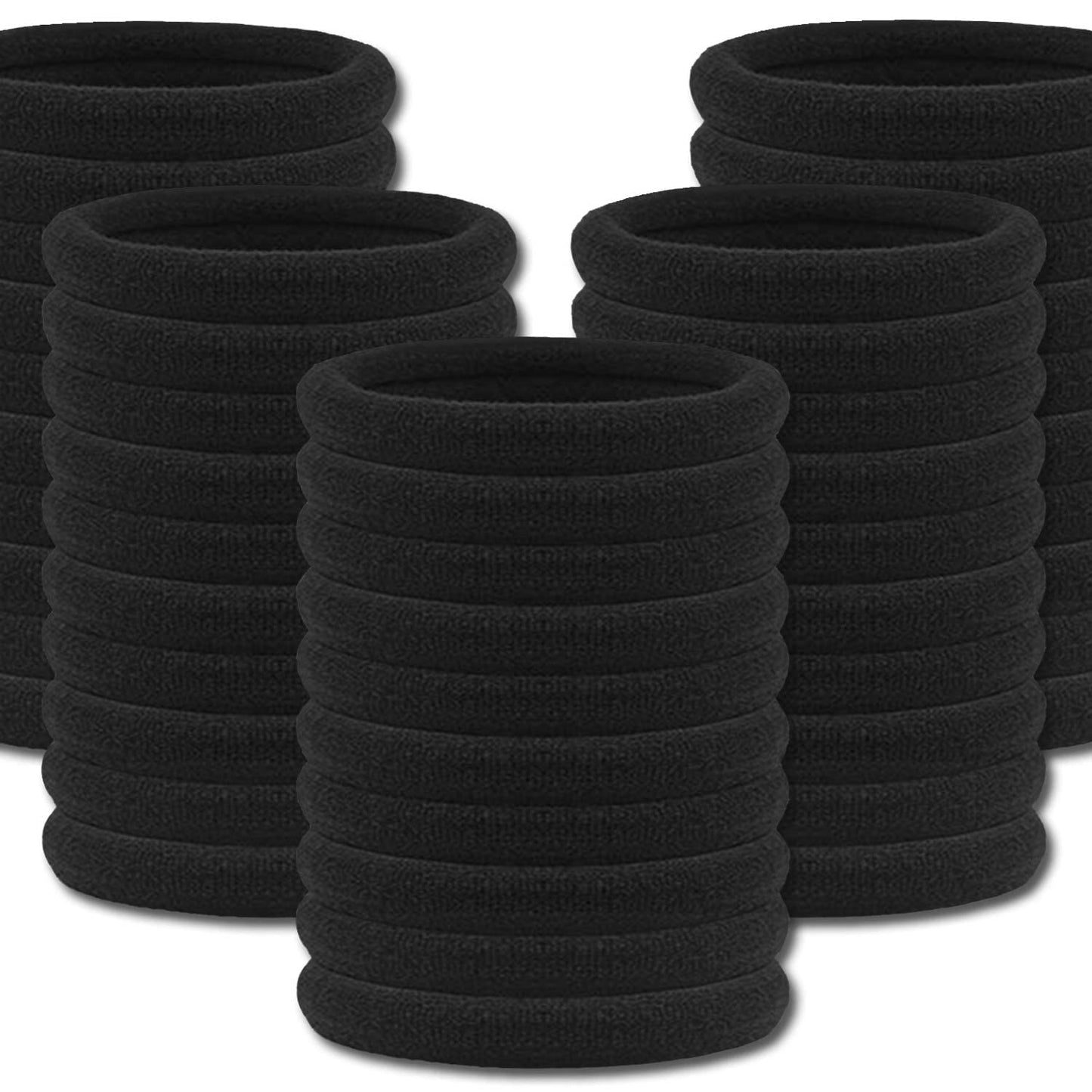 Ligas para Peinar el Cabello: Set de 100 Piezas, Altamente Elásticas, Ideales para Coletas y Peinados - Color Negro - para Niñas y Mujeres