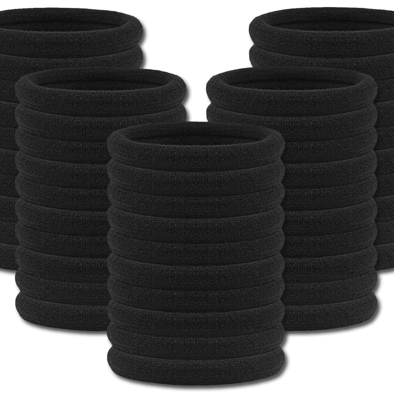 Ligas para Peinar el Cabello: Set de 100 Piezas, Altamente Elásticas, Ideales para Coletas y Peinados - Color Negro - para Niñas y Mujeres