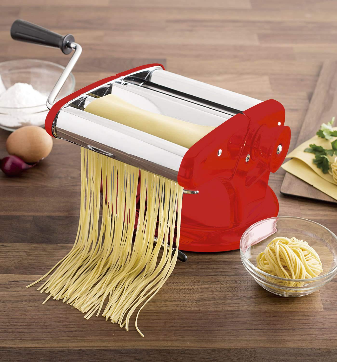 Máquina de pasta profesional para hacer pasta – Base de succión patentada única para uso antideslizante de máquina de rodillo de pasta de acero inoxidable – 150 mm – Fabricador de fideos y rodillo de masa por Cestari