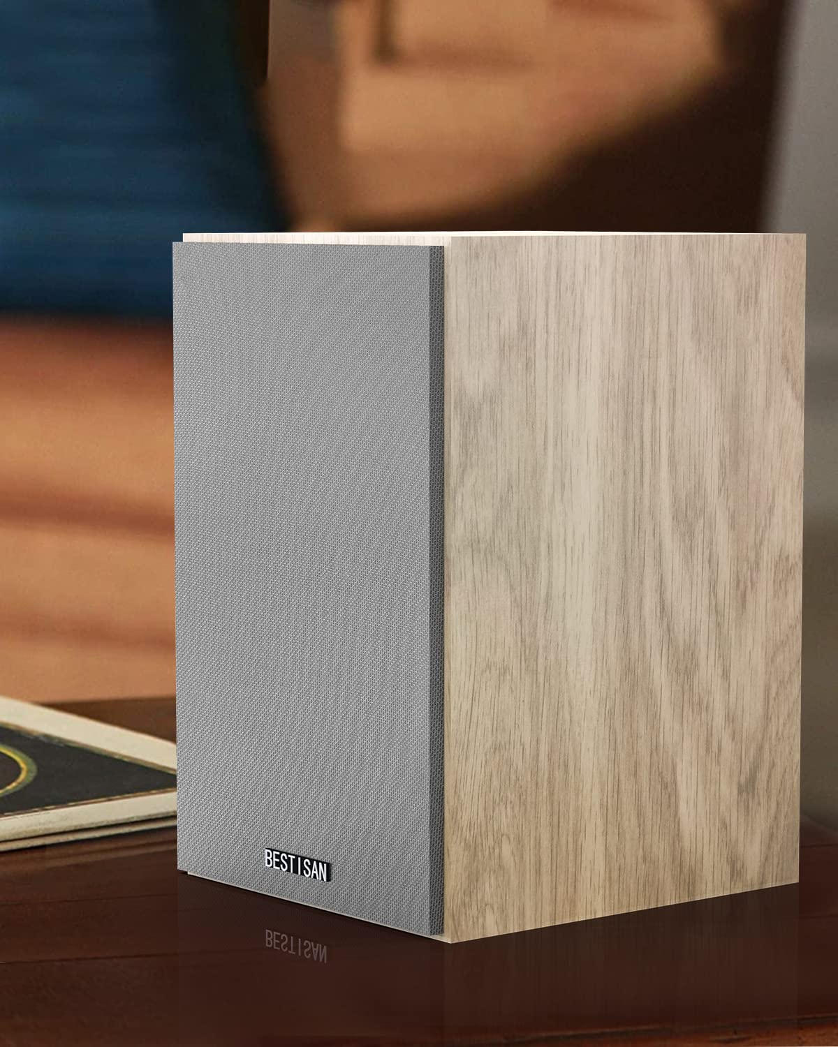 Altavoces Bluetooth BESTISAN Madera 50 W para Audio en el Hogar