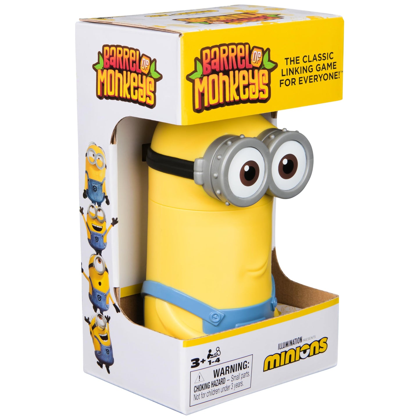 Barrel of Monkeys Minions, juego retro de conectar piezas para toda la familia | Juegos para niños en edad preescolar | Juegos clásicos | Juegos para noches de juegos en familia, a partir de 3 años