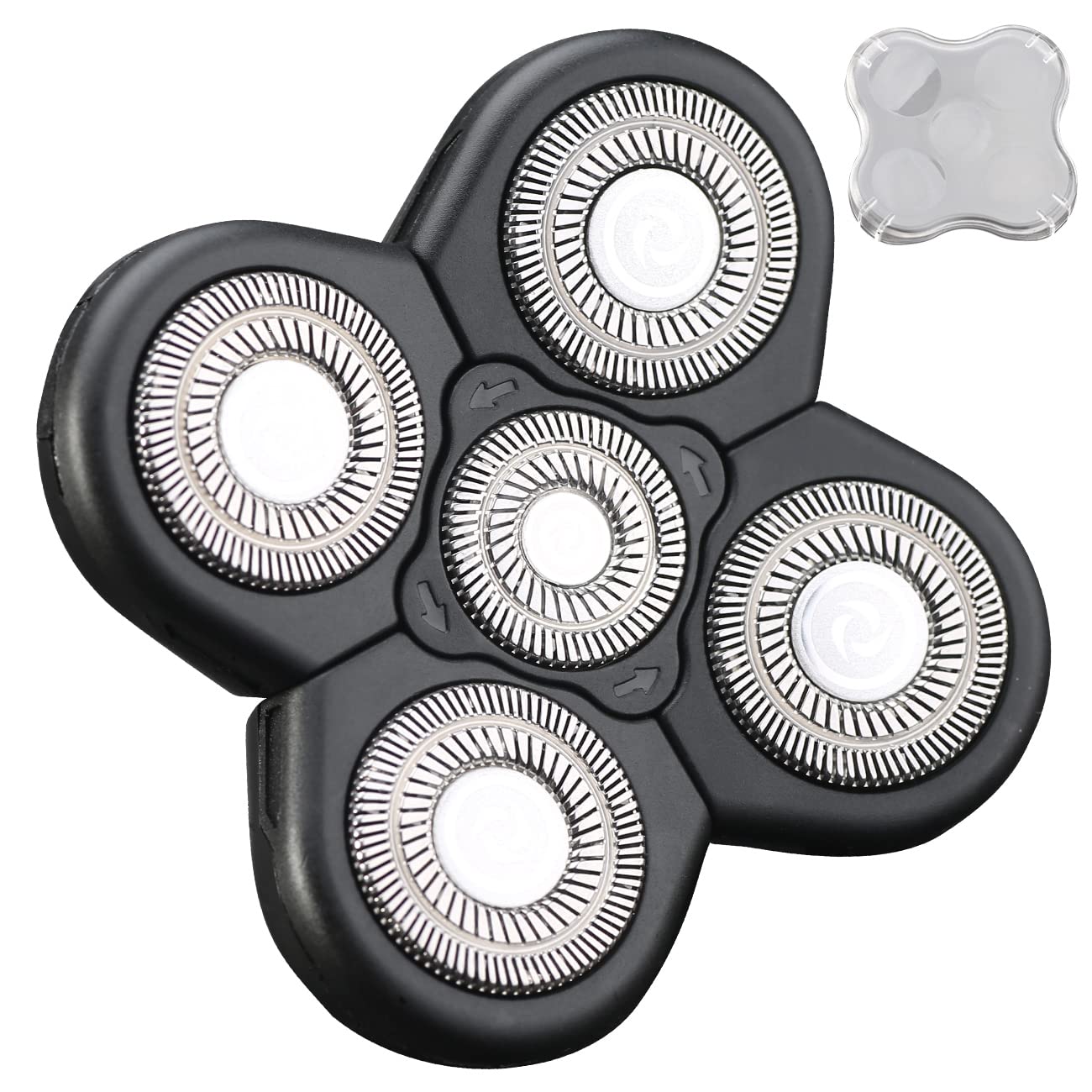 Cabezales de repuesto para afeitadora eléctrica de 5 cuchillas, cabezal de afeitadora eléctrica, cuchilla de repuesto universal, cabezal de afeitadora eléctrica para limpieza (negro 5D)
