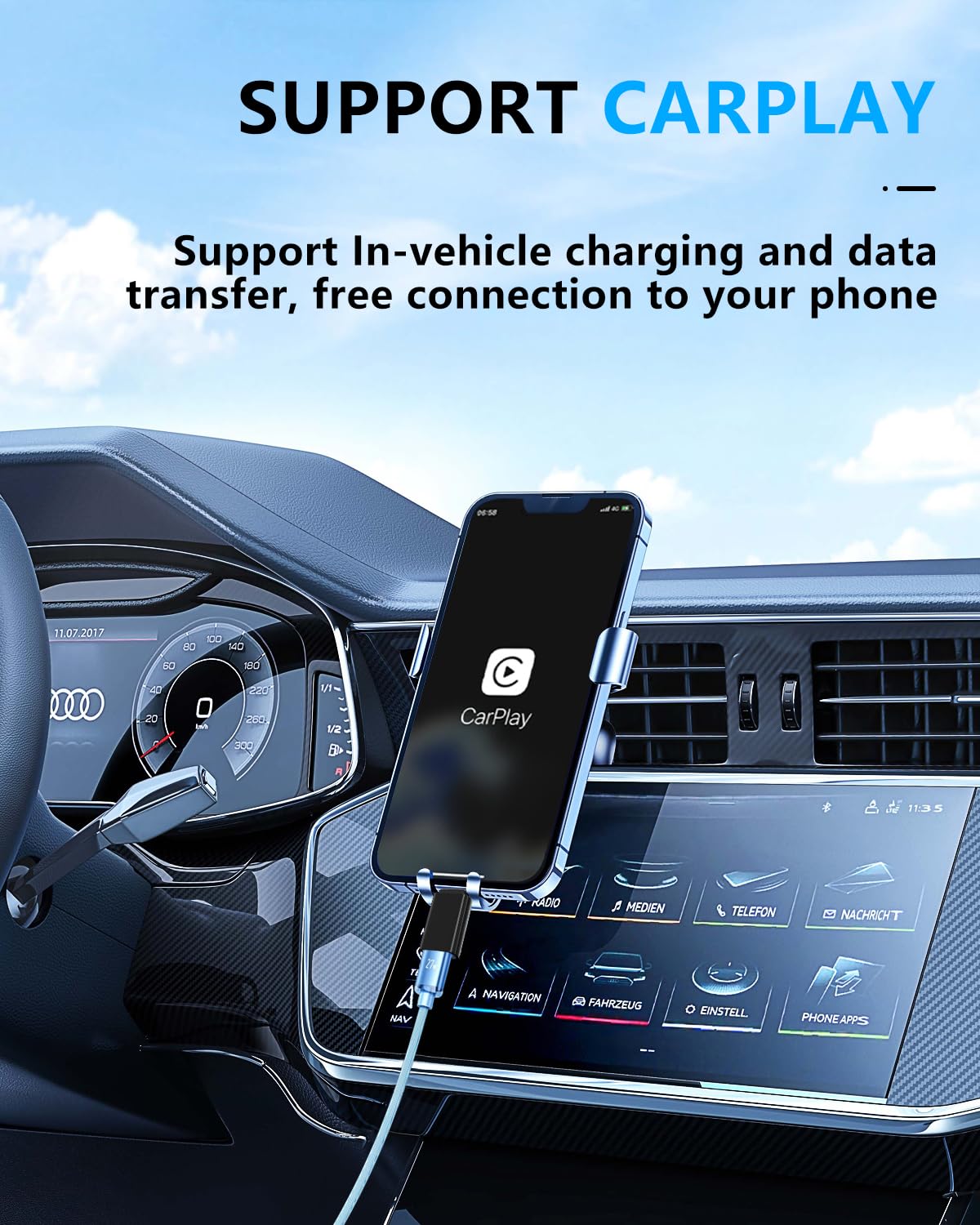 Adaptador USB a USB C ShineeKee Plata Paquete de 8 con Transferencia de Alta Velocidad y Carga Rápida