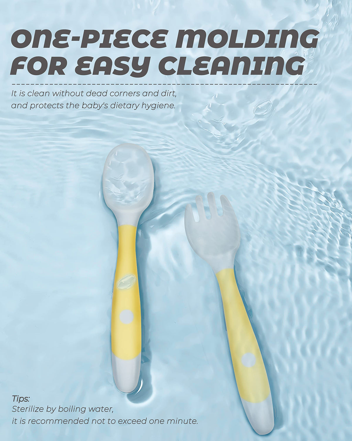 Juego de 10 utensilios para niños, cucharas y tenedores con mango plegable, 5 tenedores y 5 cucharas para niños, juego de alimentación para bebés para autoalimentación, tenedores de cucharas de