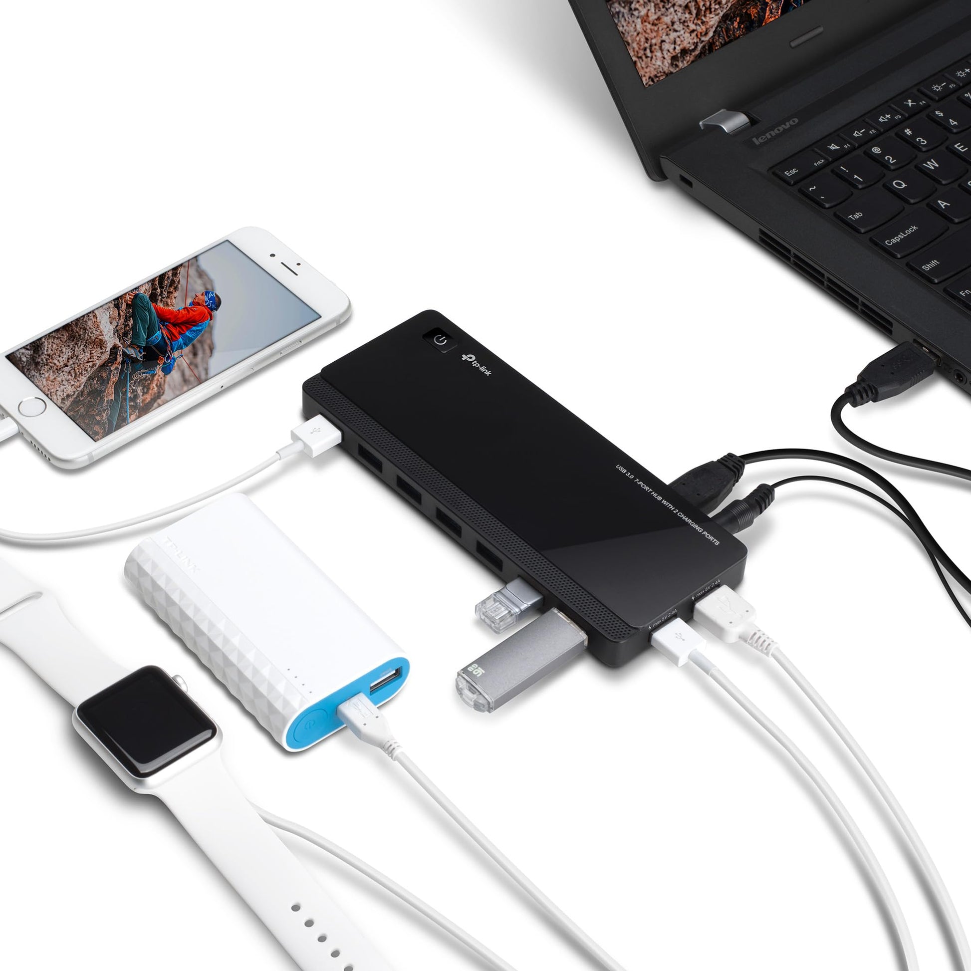 TP-Link UH720 Hub de 7 Puertos USB 3.0 con 2 Puertos Cargadores