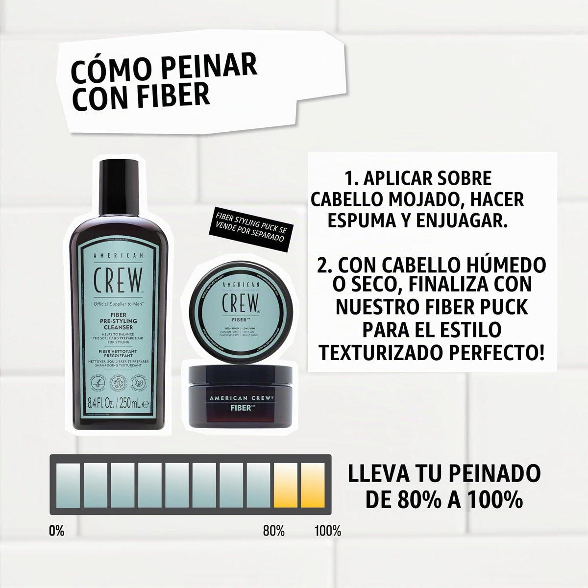 American Crew Shampo Fiber añade Fuerza y Textura al cabello 250ml