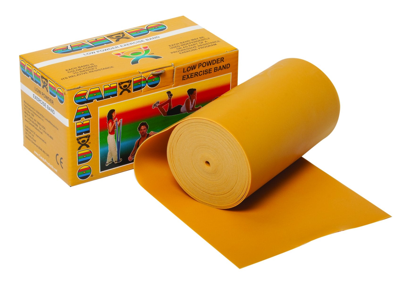 Cando 1211785 Rollo de banda de ejercicio bajo en polvo, 6 yardas de longitud, dorado-XXX-pesado